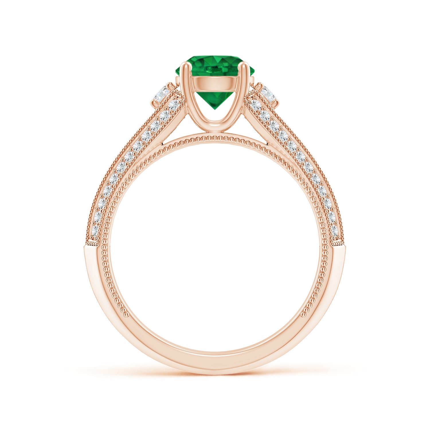 AAA - Emerald / 1.33 CT / 14 KT Rose Gold