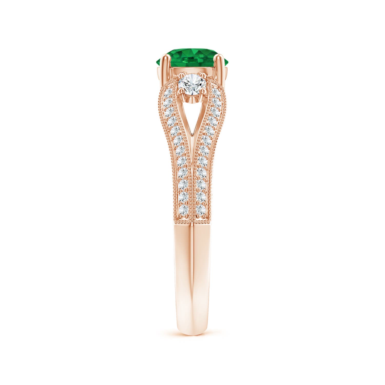 AAA - Emerald / 1.33 CT / 14 KT Rose Gold