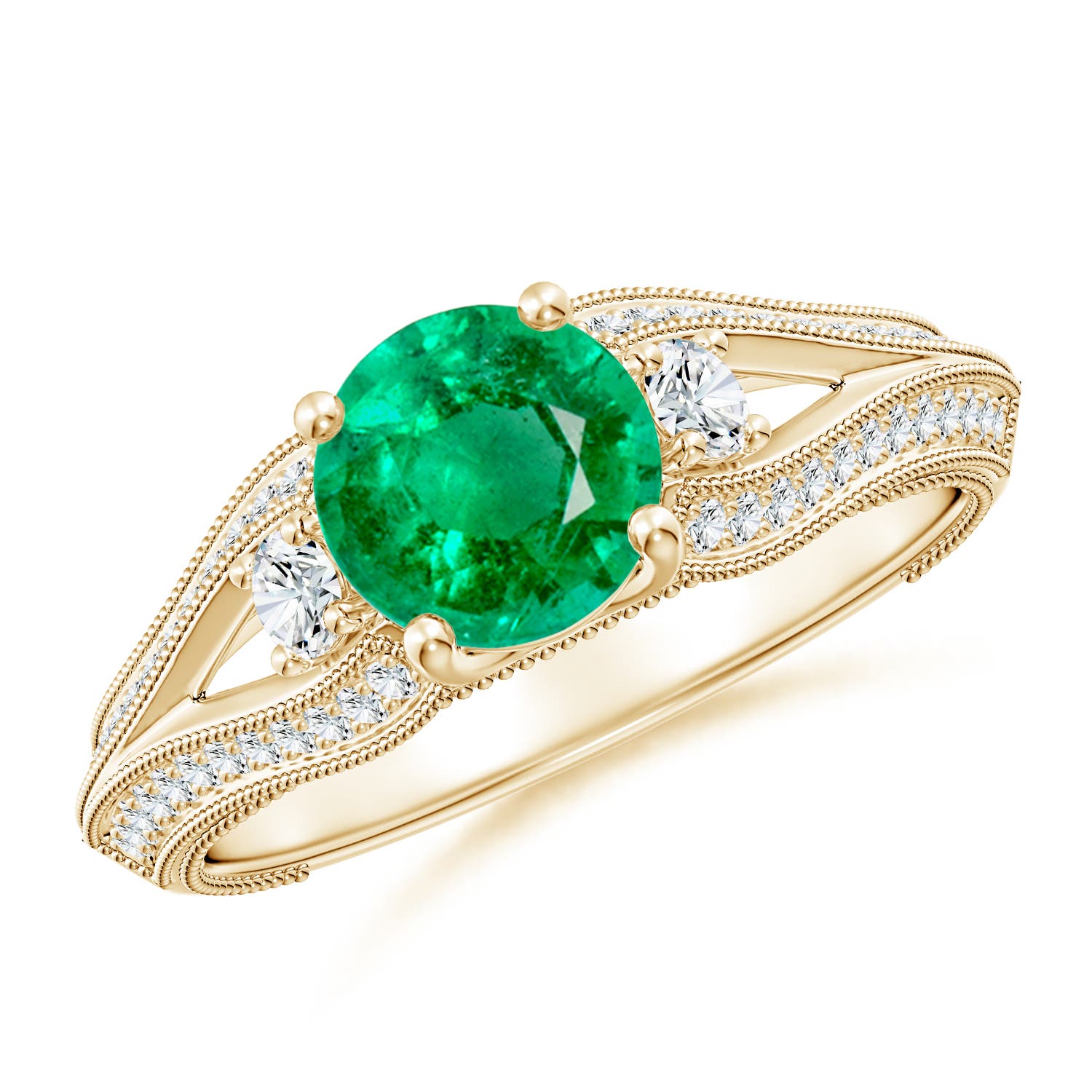 AAA - Emerald / 1.33 CT / 14 KT Yellow Gold