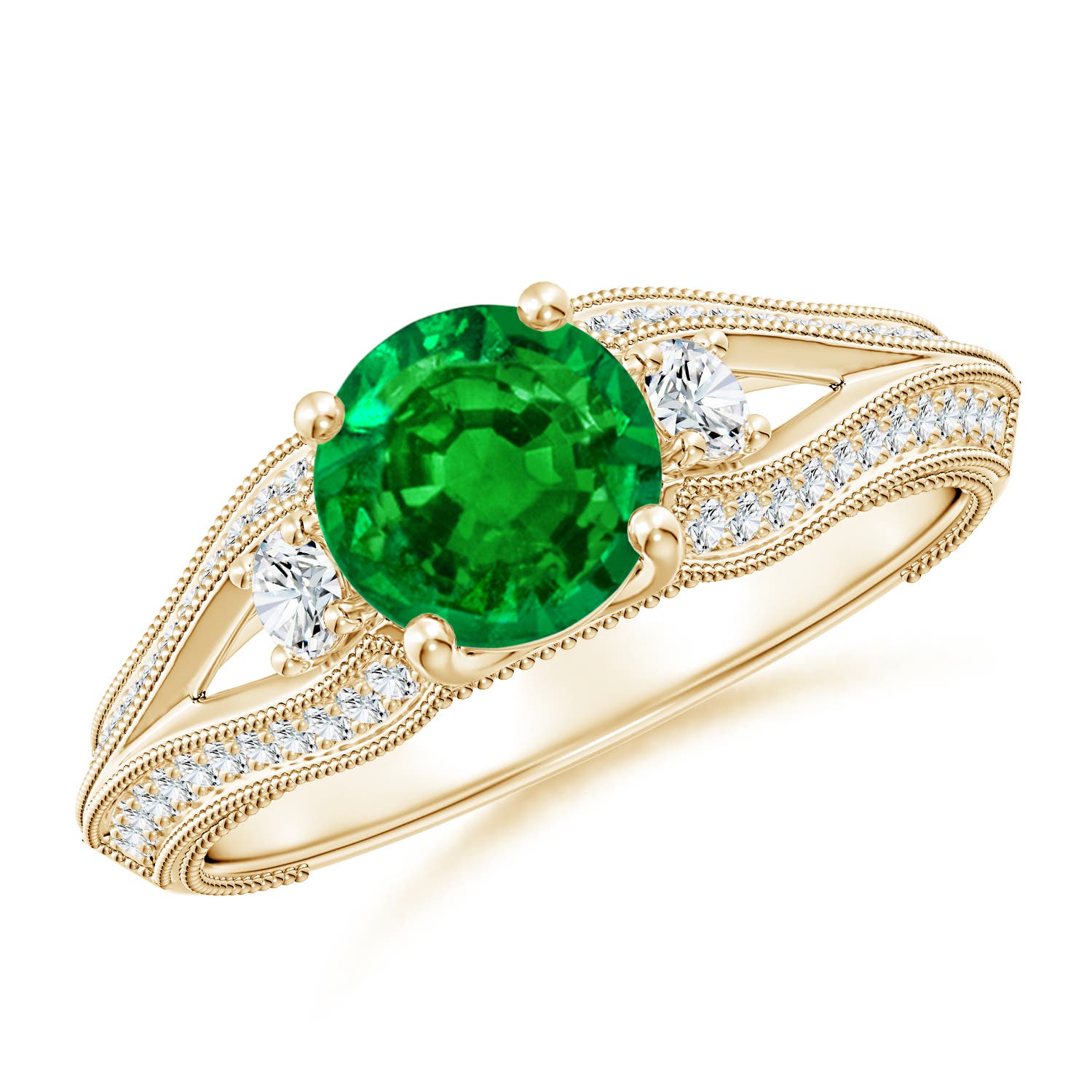 AAAA - Emerald / 1.33 CT / 14 KT Yellow Gold