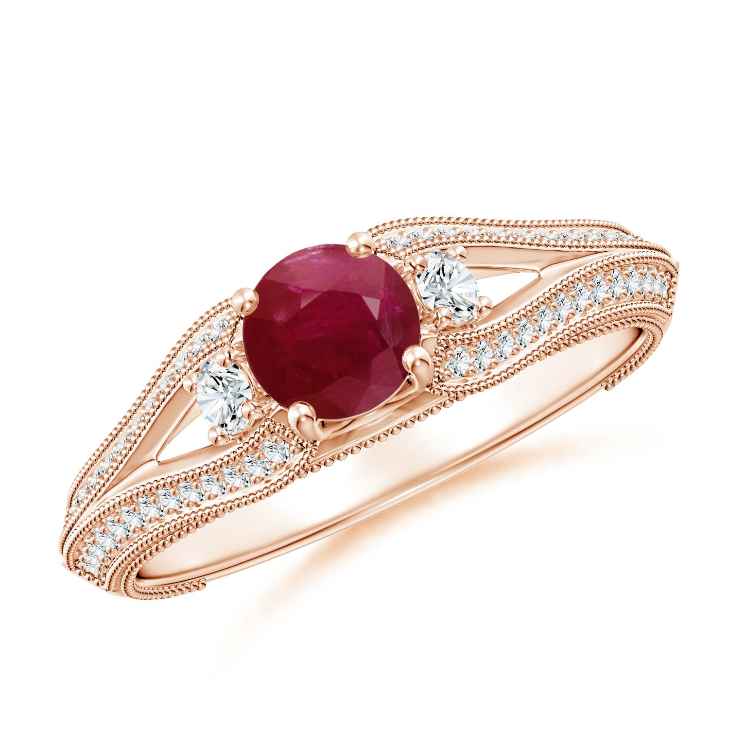 A - Ruby / 0.85 CT / 14 KT Rose Gold