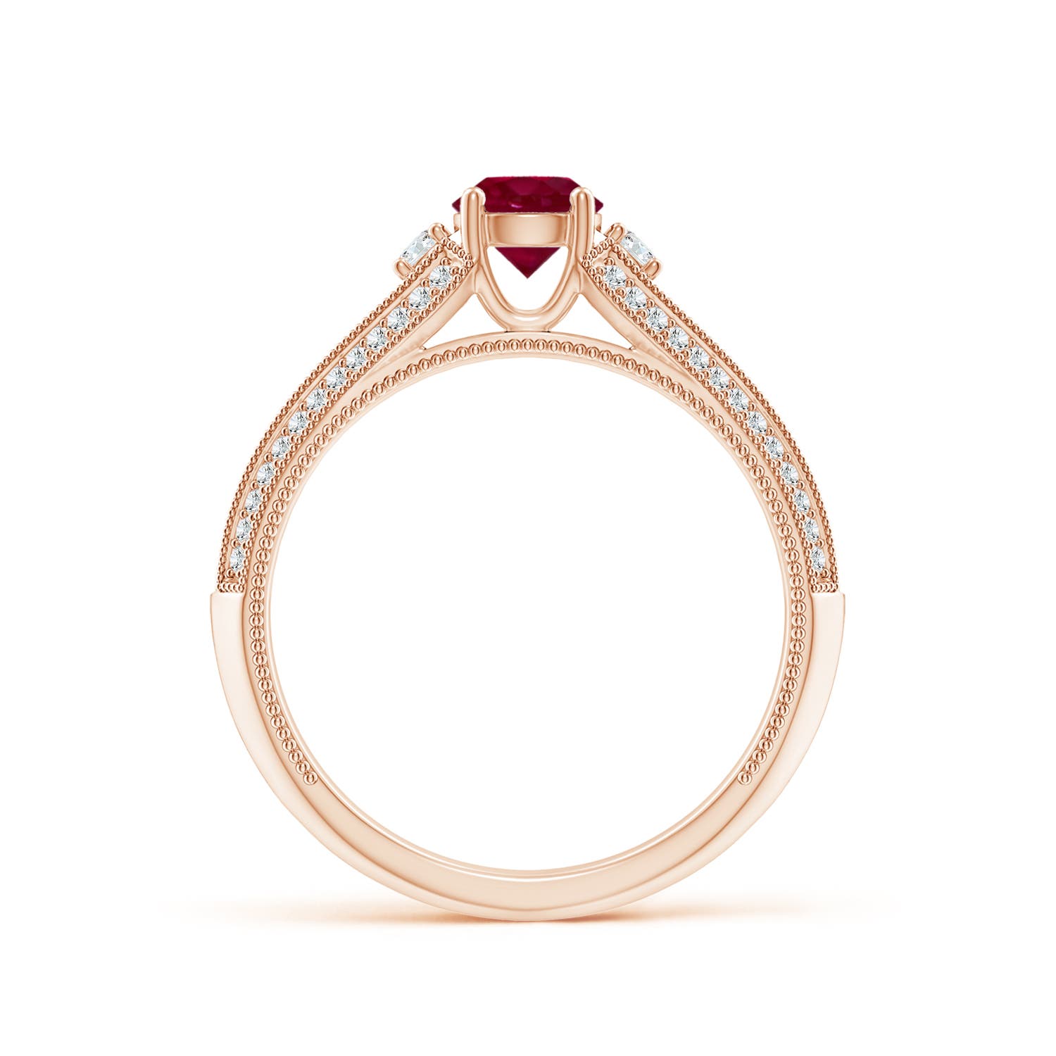 A - Ruby / 0.85 CT / 14 KT Rose Gold