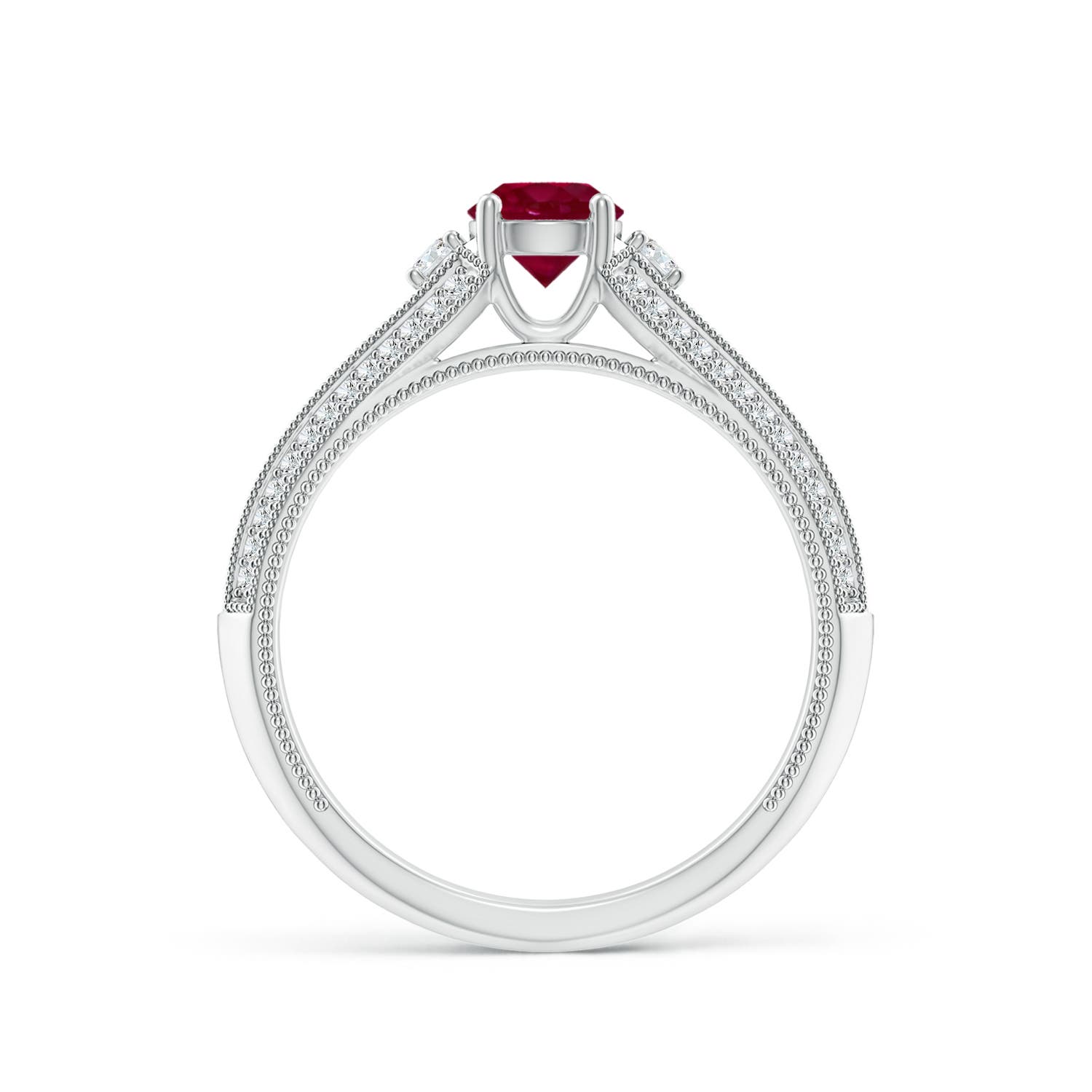 A - Ruby / 0.85 CT / 14 KT White Gold