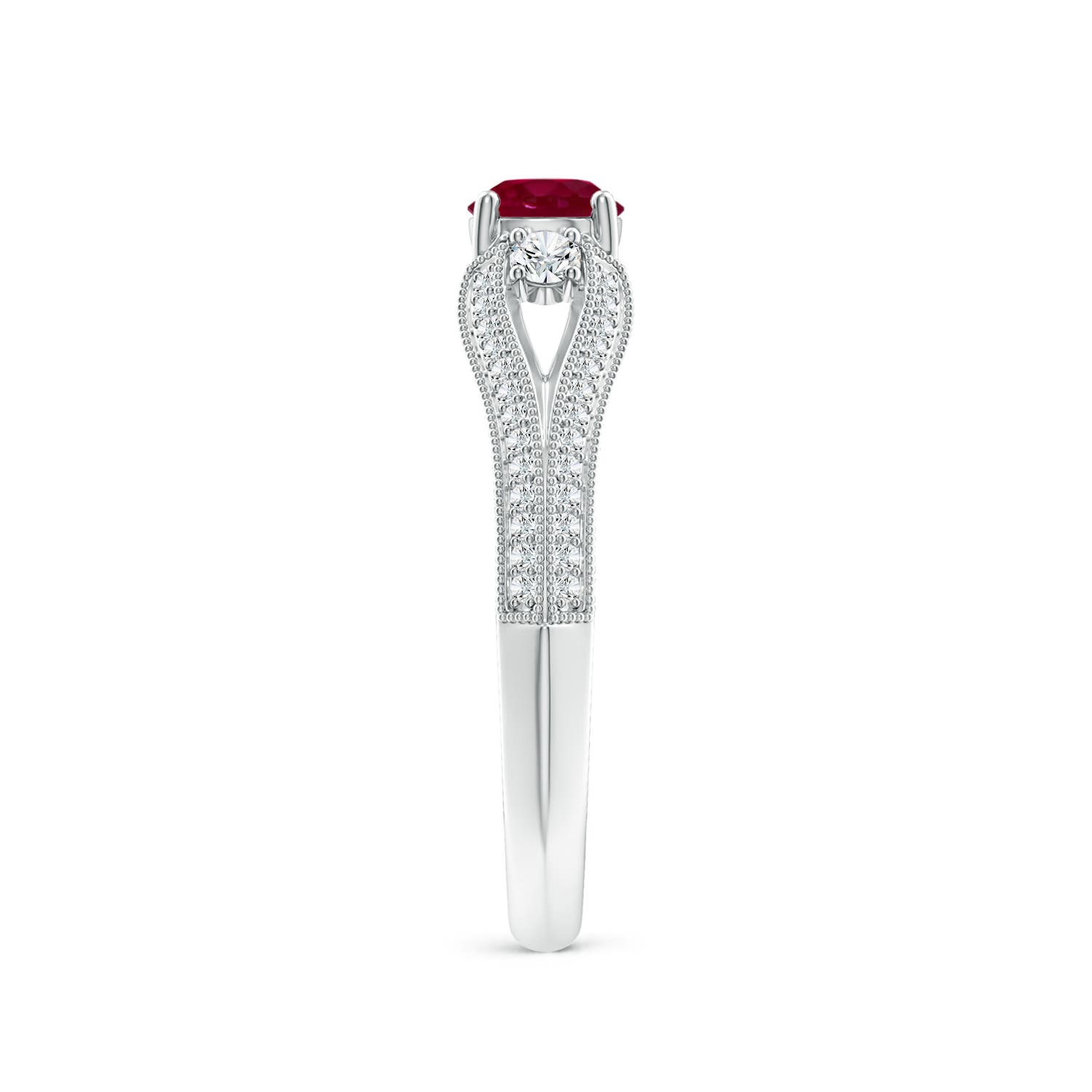 A - Ruby / 0.85 CT / 14 KT White Gold