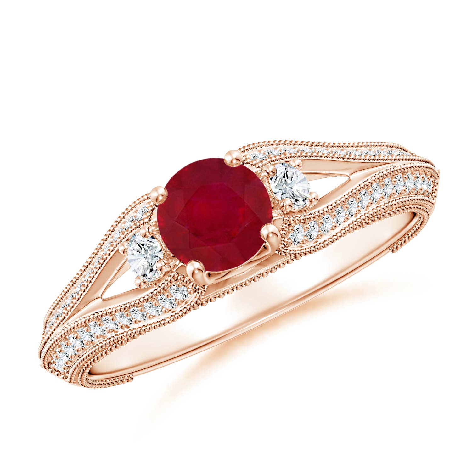 AA - Ruby / 0.85 CT / 14 KT Rose Gold