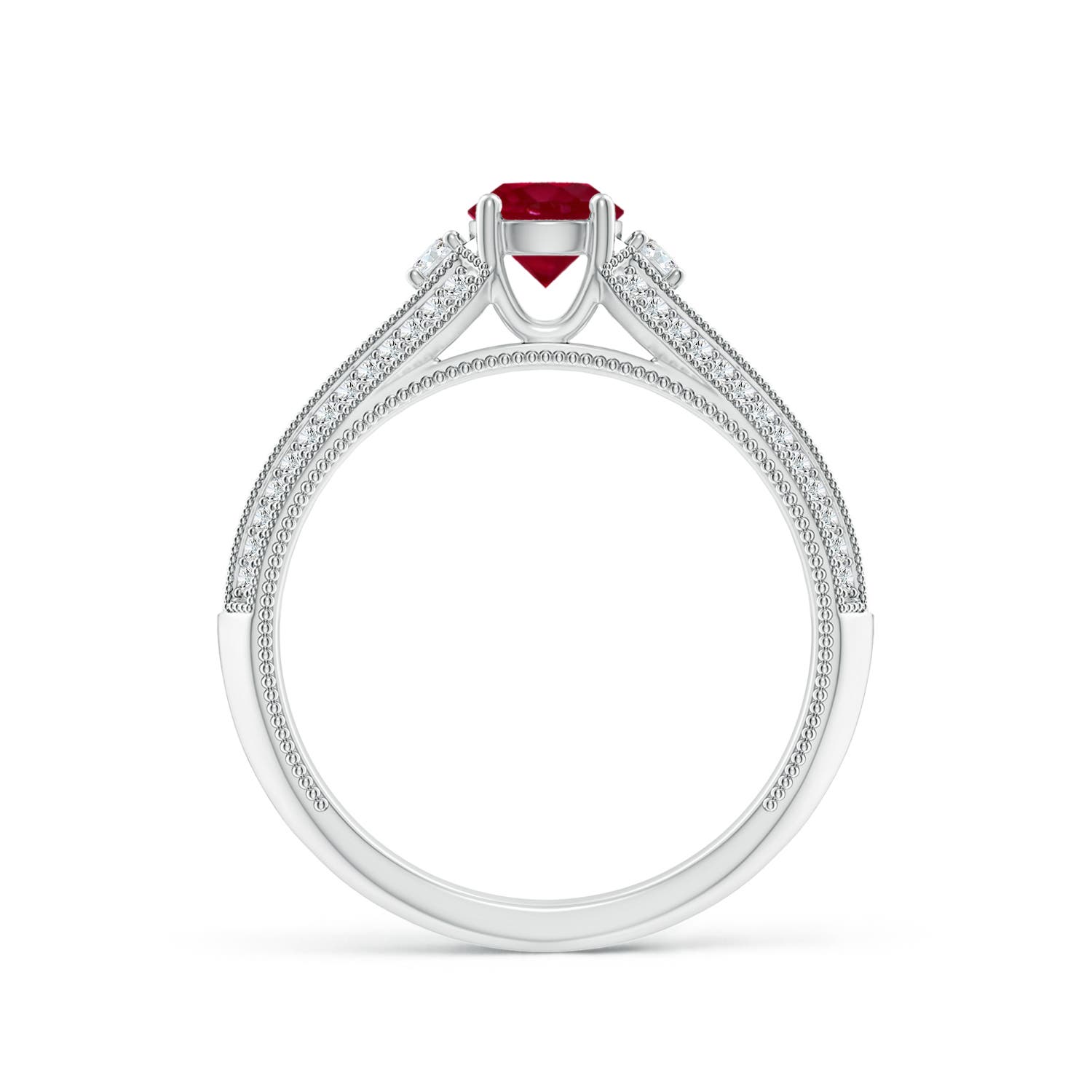 AA - Ruby / 0.85 CT / 14 KT White Gold