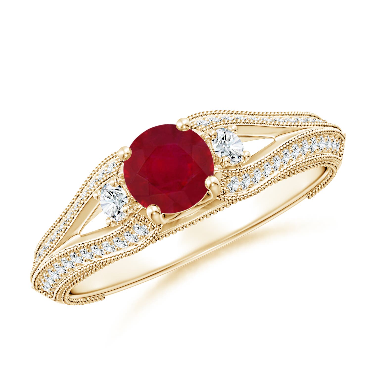 AA - Ruby / 0.85 CT / 14 KT Yellow Gold