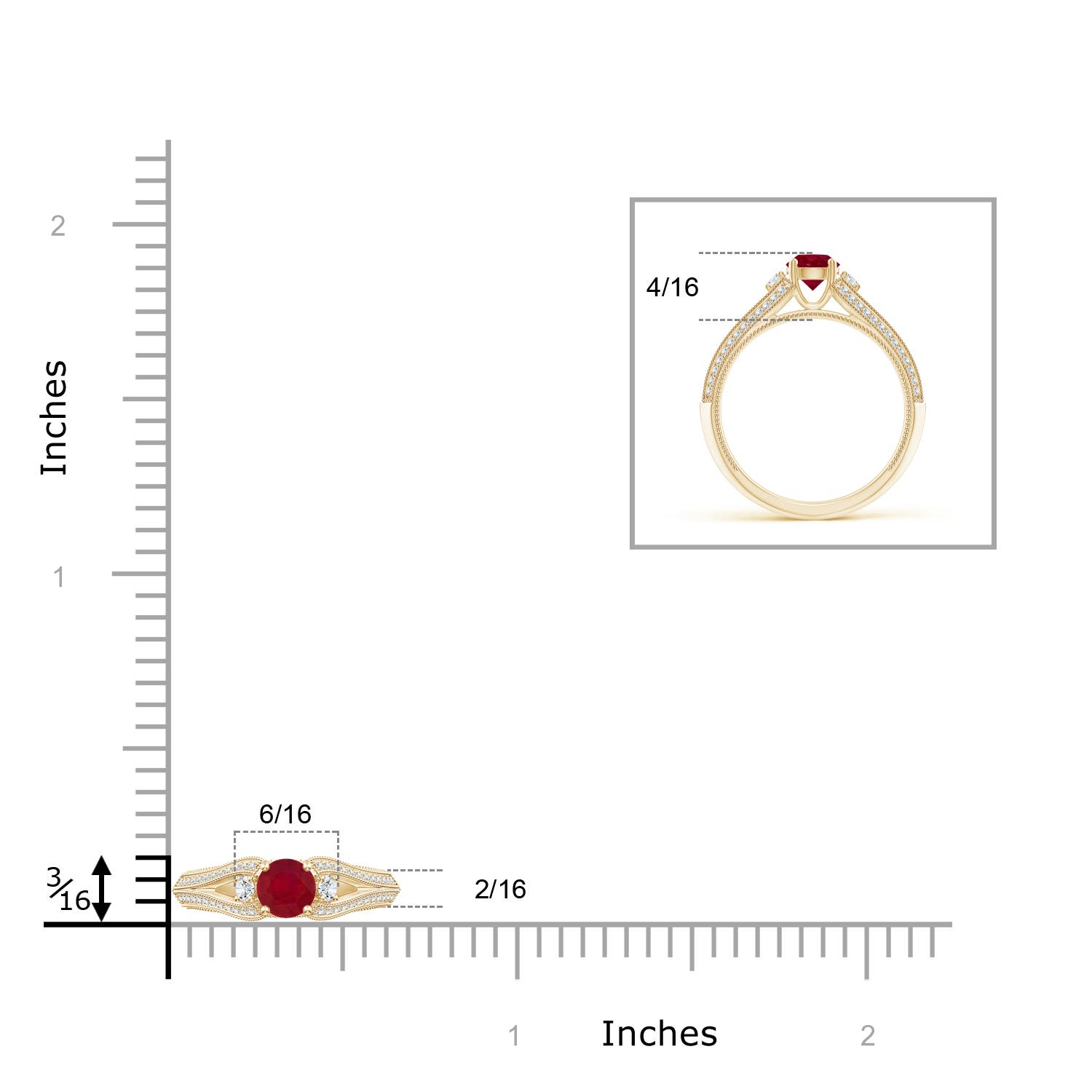 AA - Ruby / 0.85 CT / 14 KT Yellow Gold