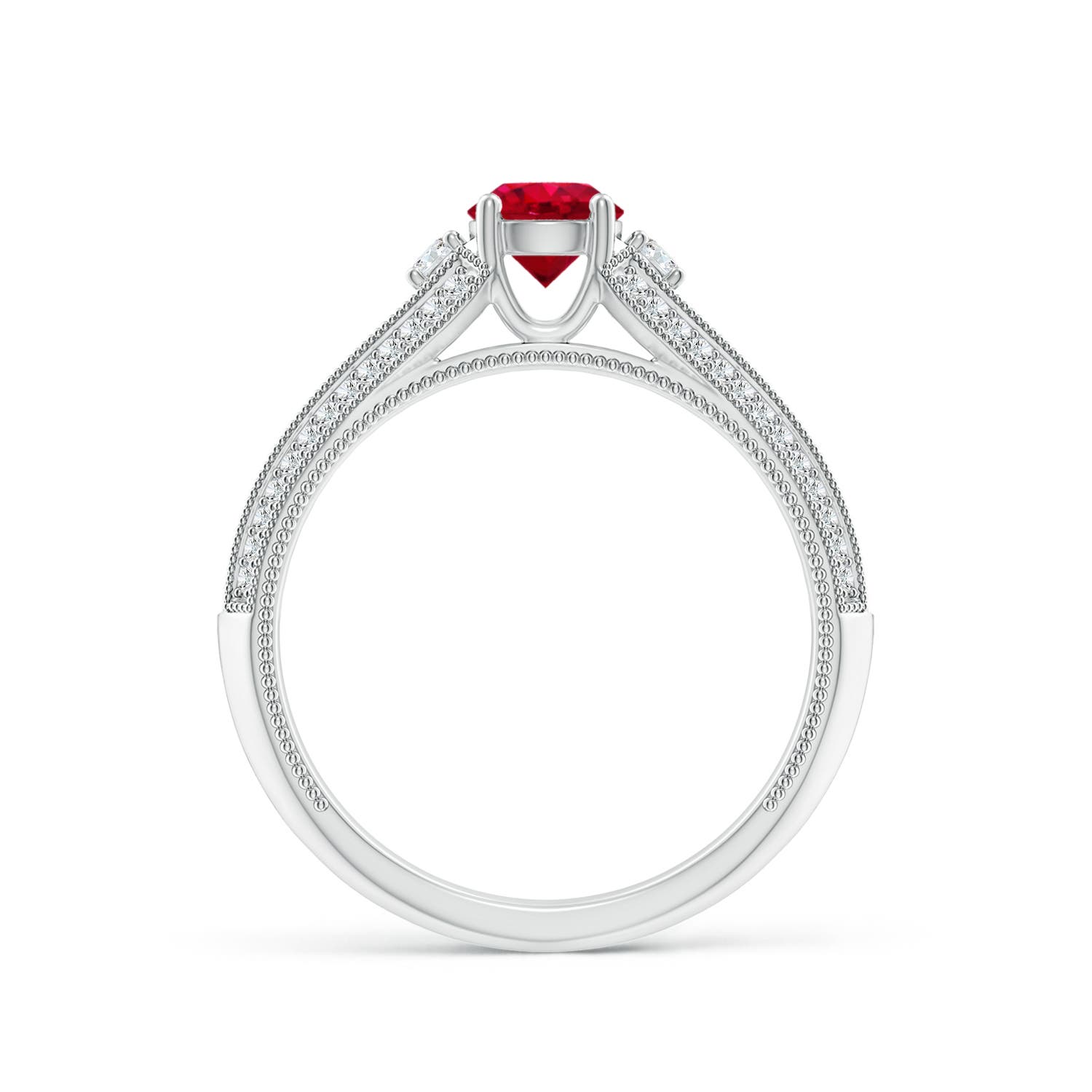 AAA - Ruby / 0.85 CT / 14 KT White Gold