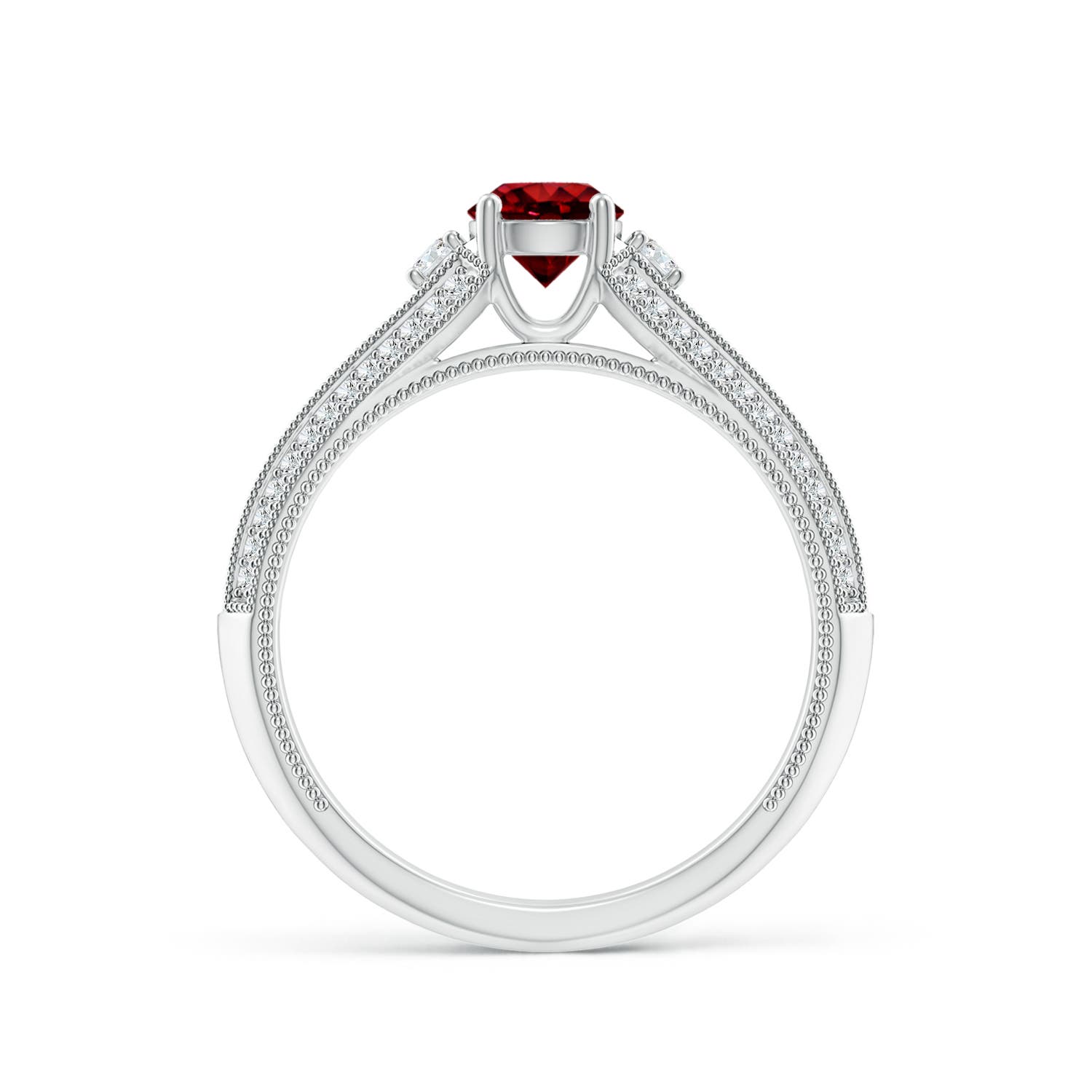 AAAA - Ruby / 0.85 CT / 14 KT White Gold