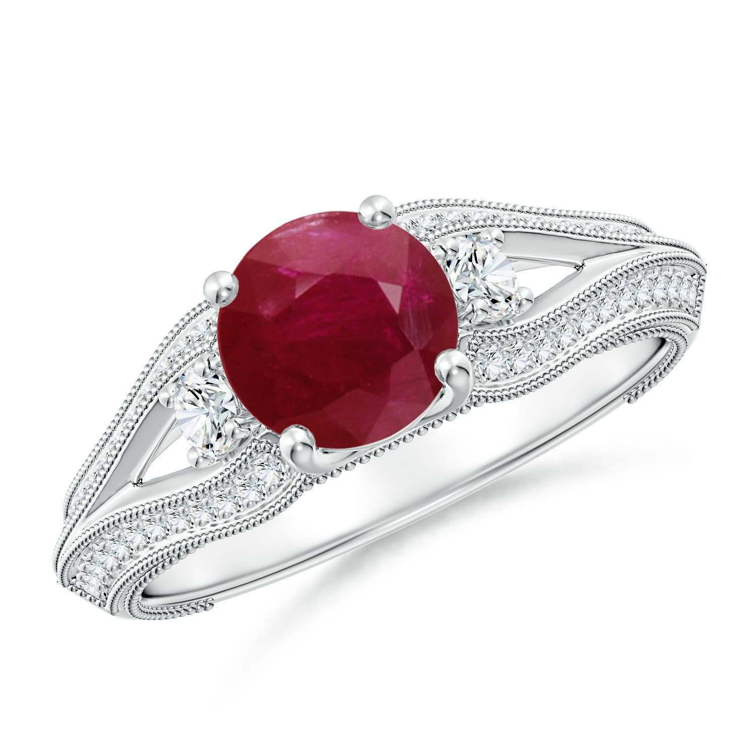 A - Ruby / 1.58 CT / 14 KT White Gold