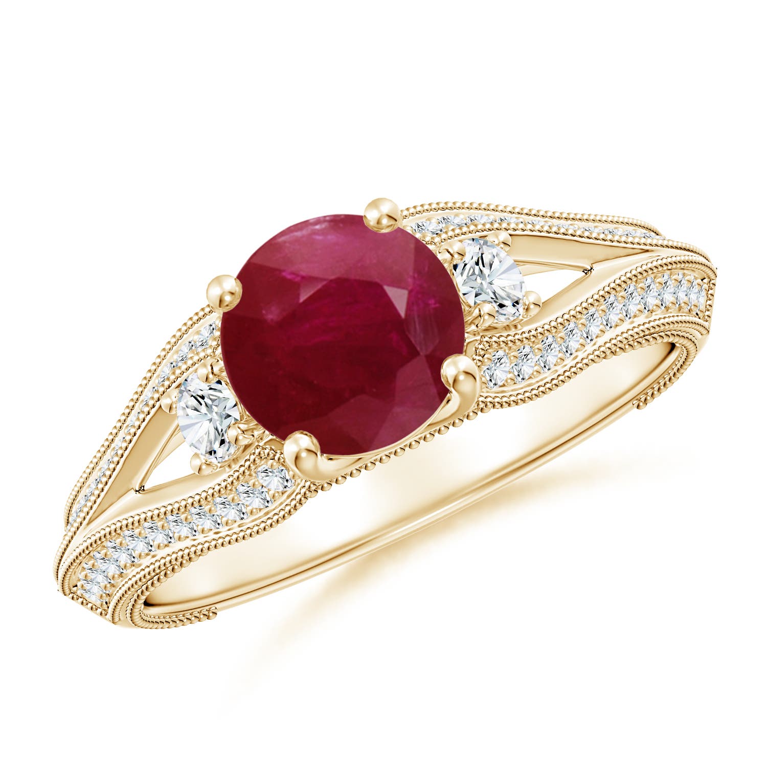 A - Ruby / 1.58 CT / 14 KT Yellow Gold