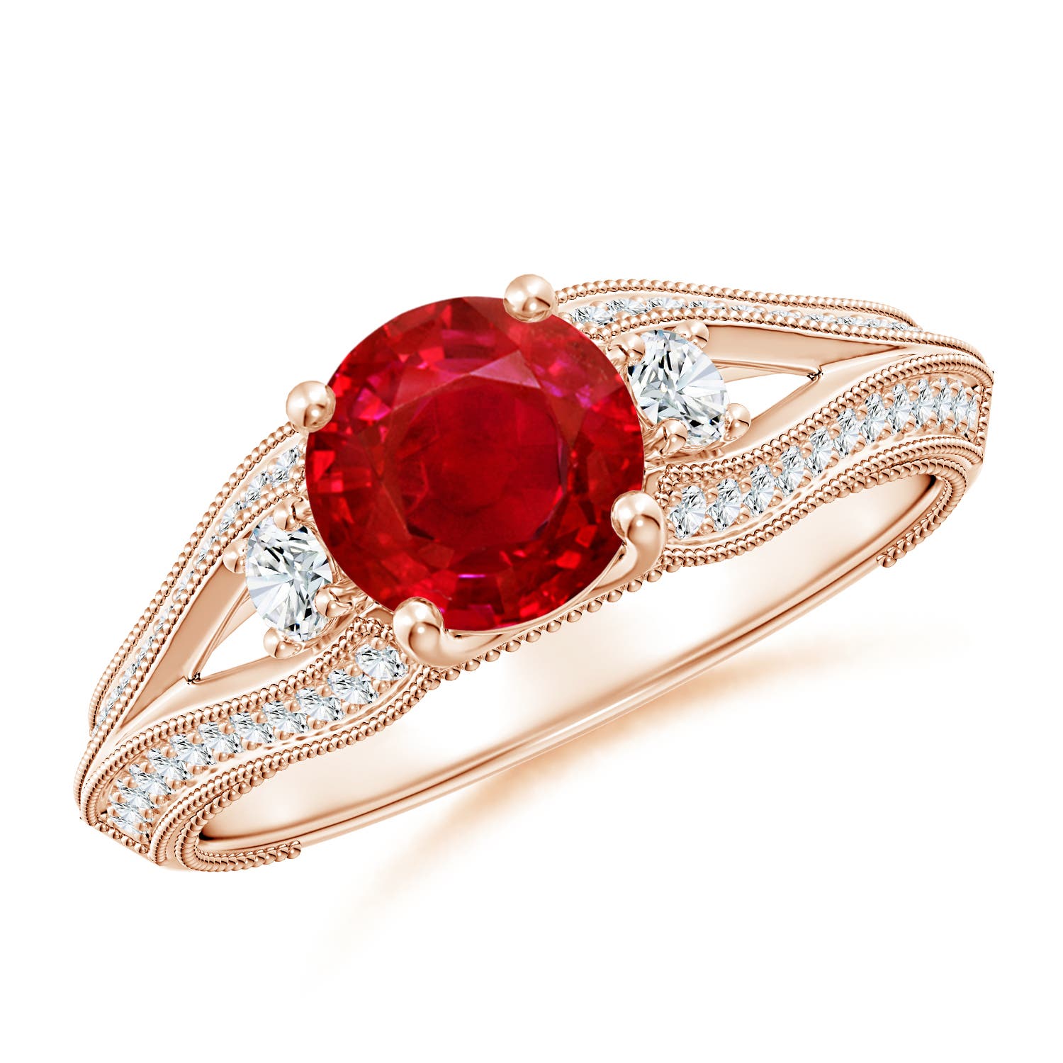 AAA - Ruby / 1.58 CT / 14 KT Rose Gold