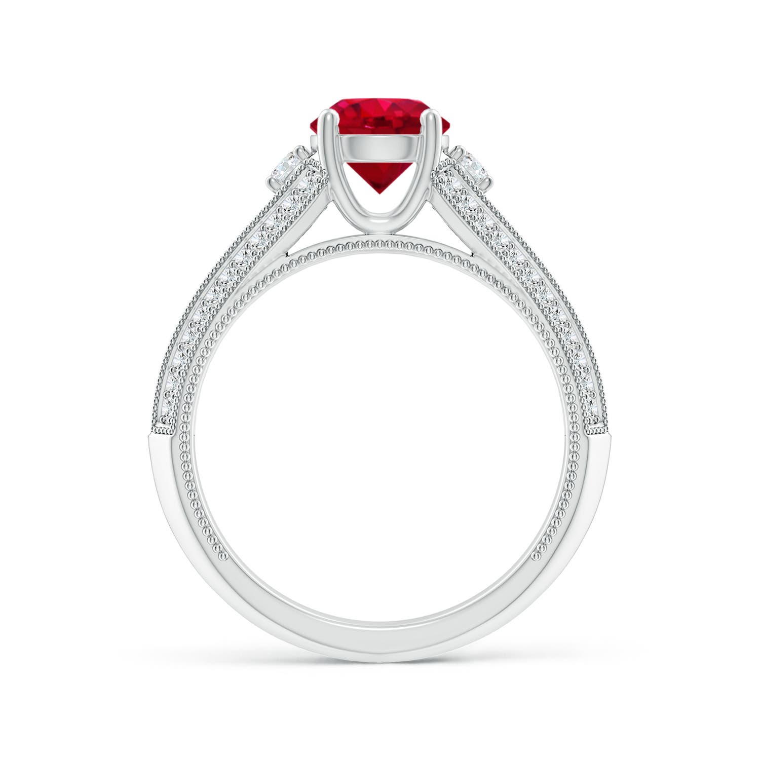 AAA - Ruby / 1.58 CT / 14 KT White Gold