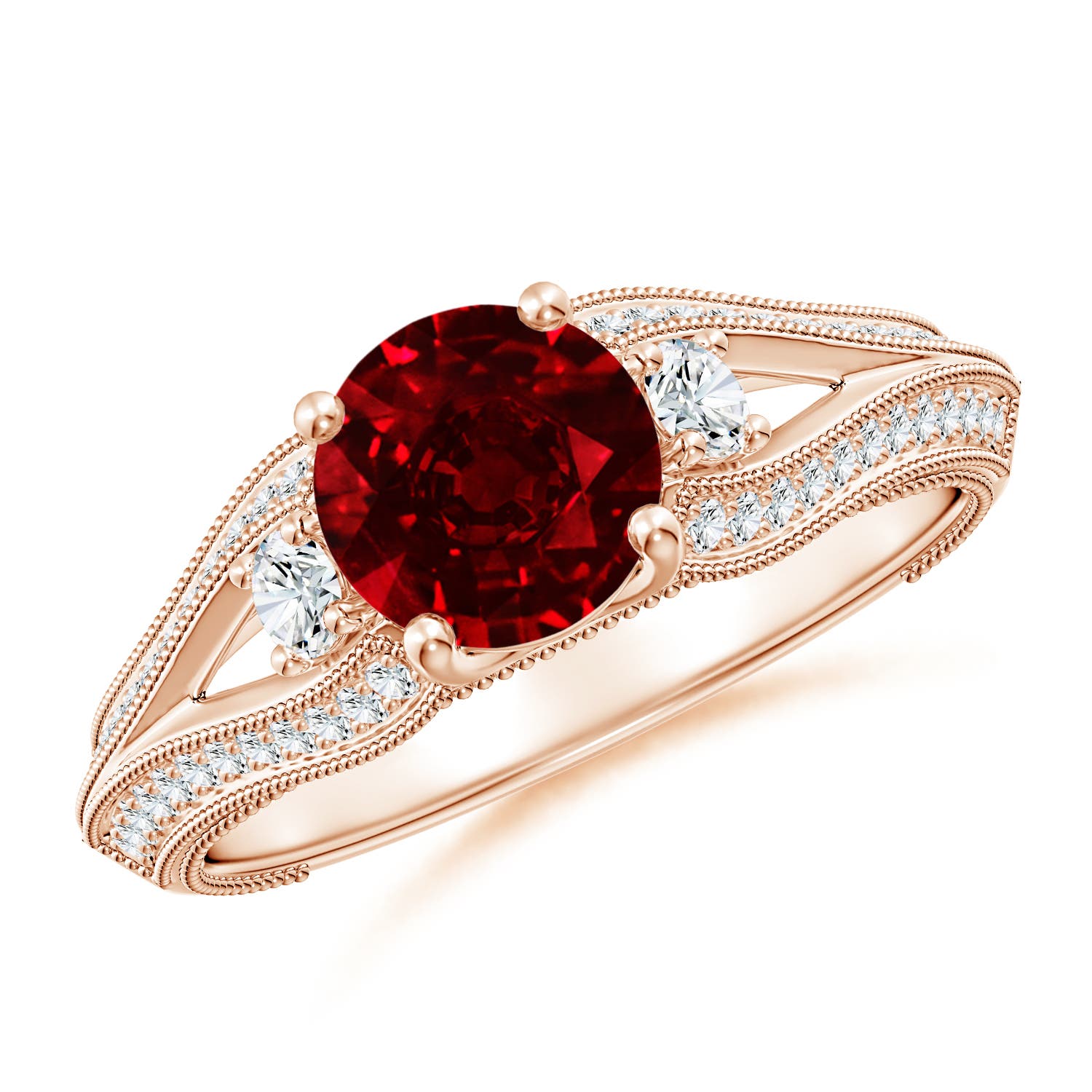 AAAA - Ruby / 1.58 CT / 14 KT Rose Gold