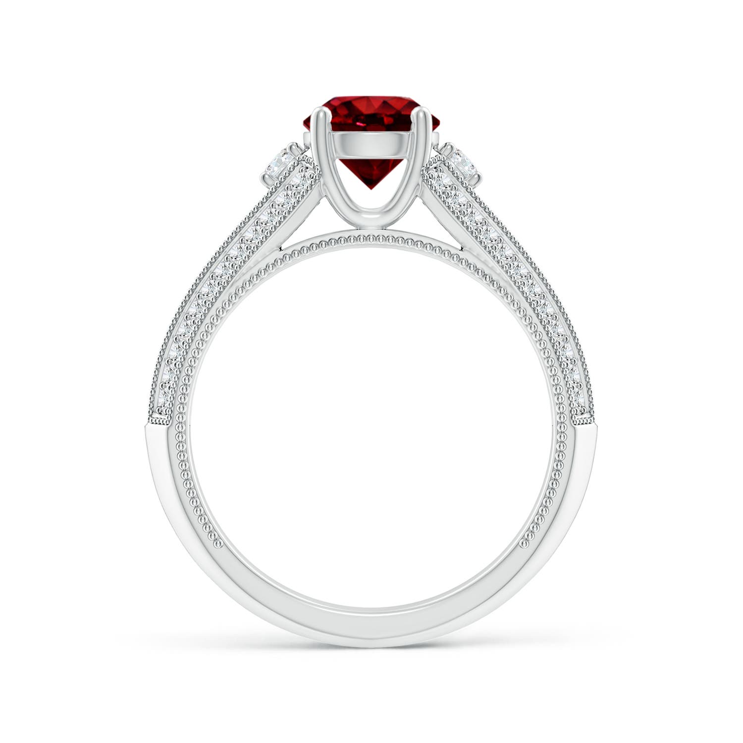 AAAA - Ruby / 1.58 CT / 14 KT White Gold