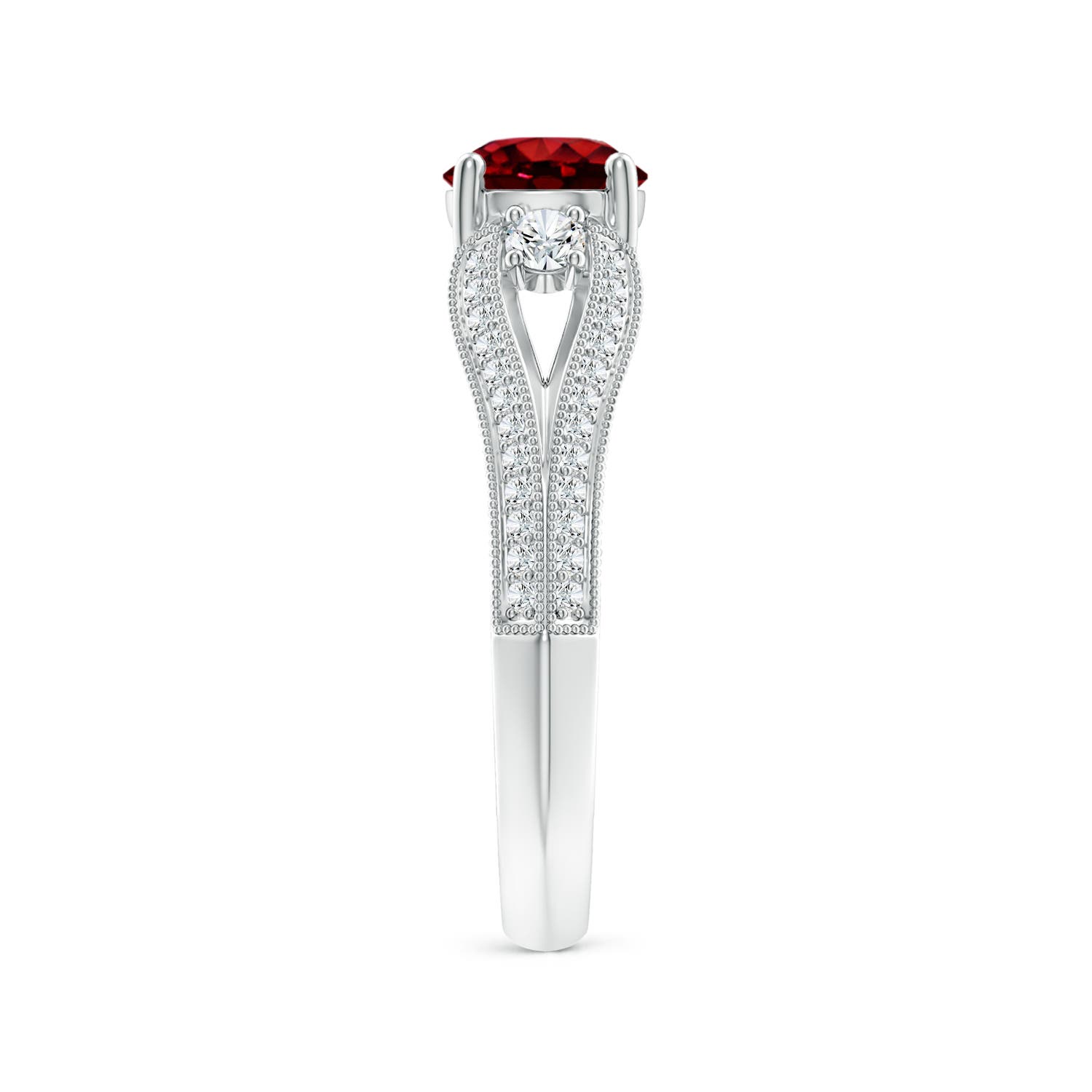 AAAA - Ruby / 1.58 CT / 14 KT White Gold