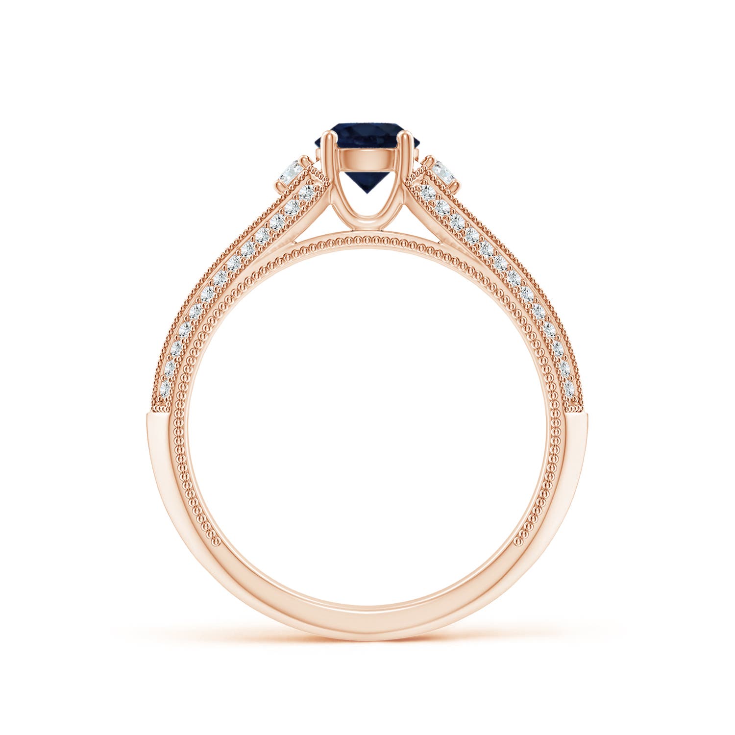 A - Blue Sapphire / 0.85 CT / 14 KT Rose Gold