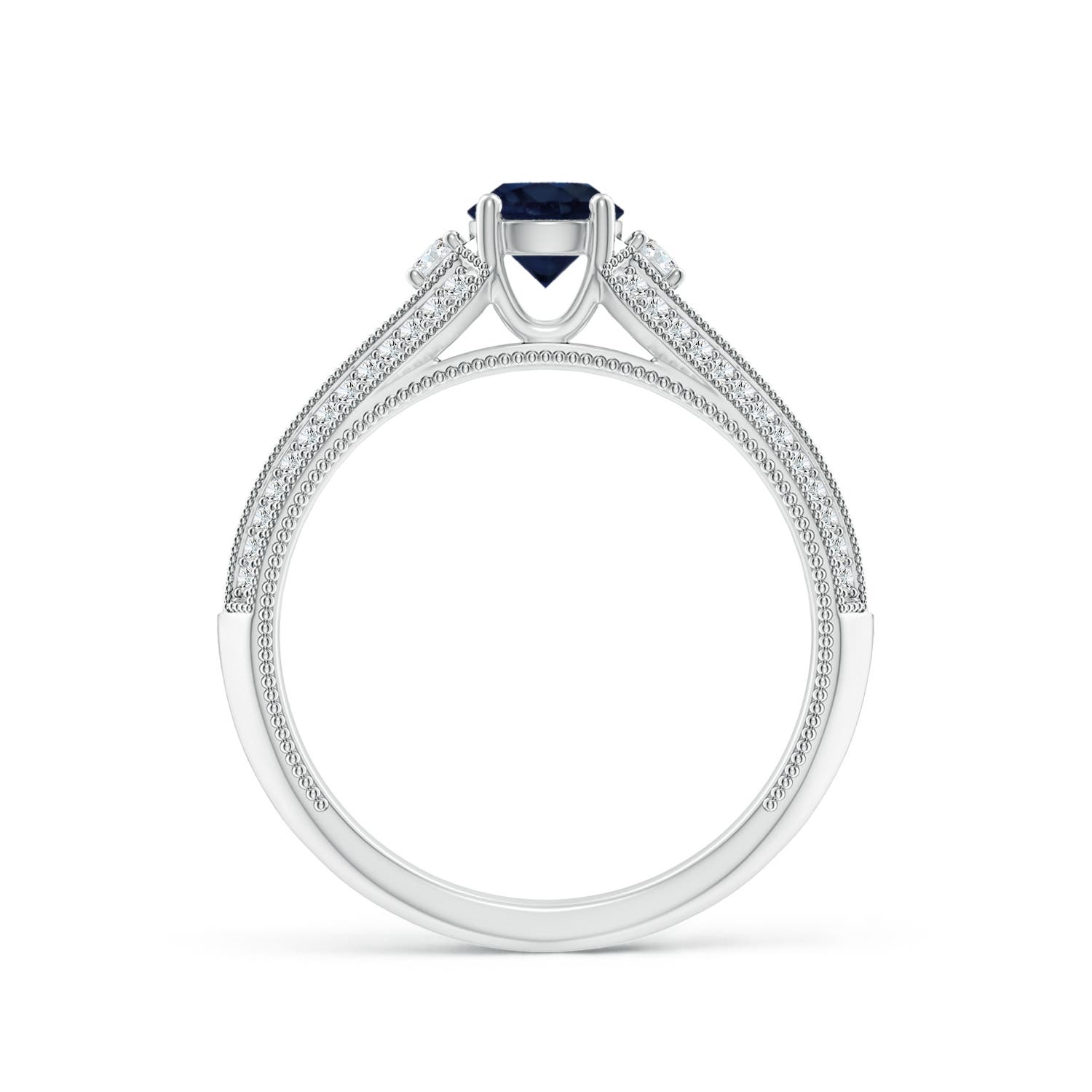 A - Blue Sapphire / 0.85 CT / 14 KT White Gold