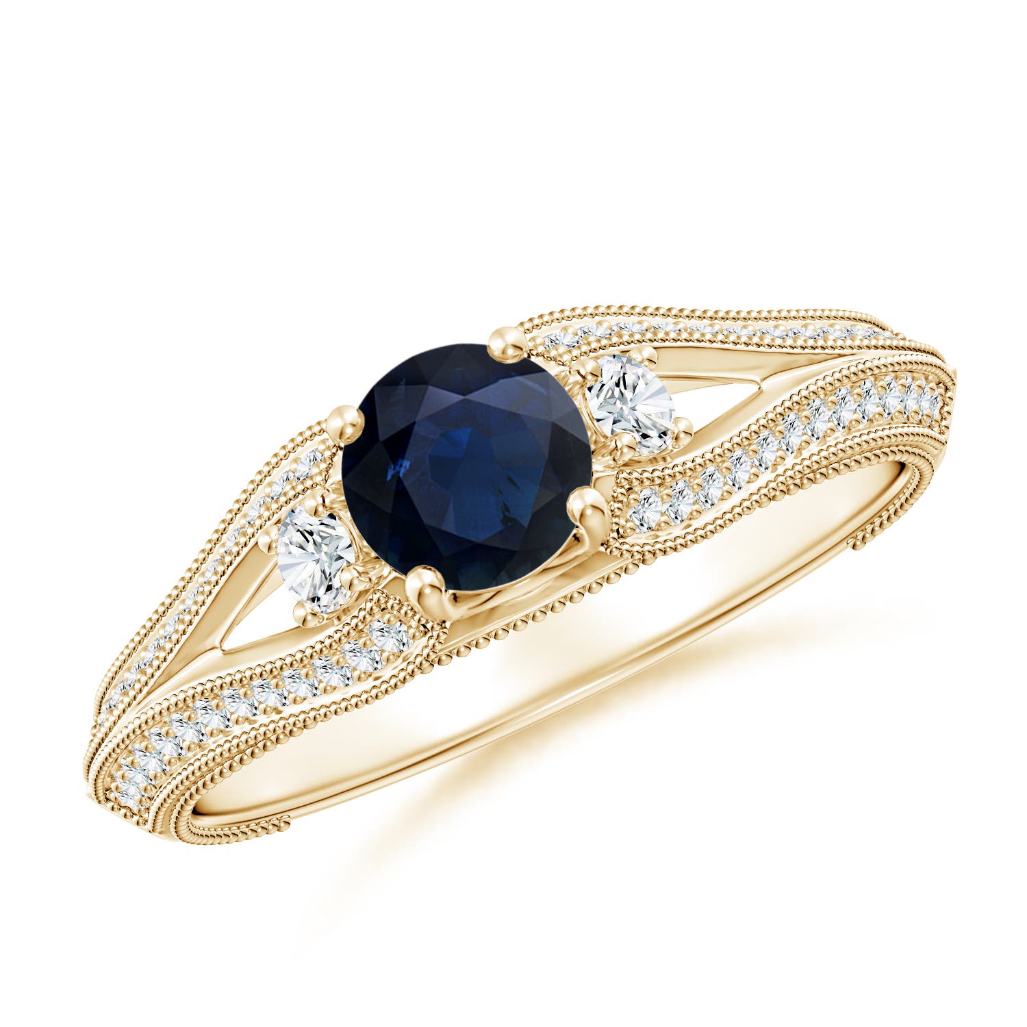 A - Blue Sapphire / 0.85 CT / 14 KT Yellow Gold