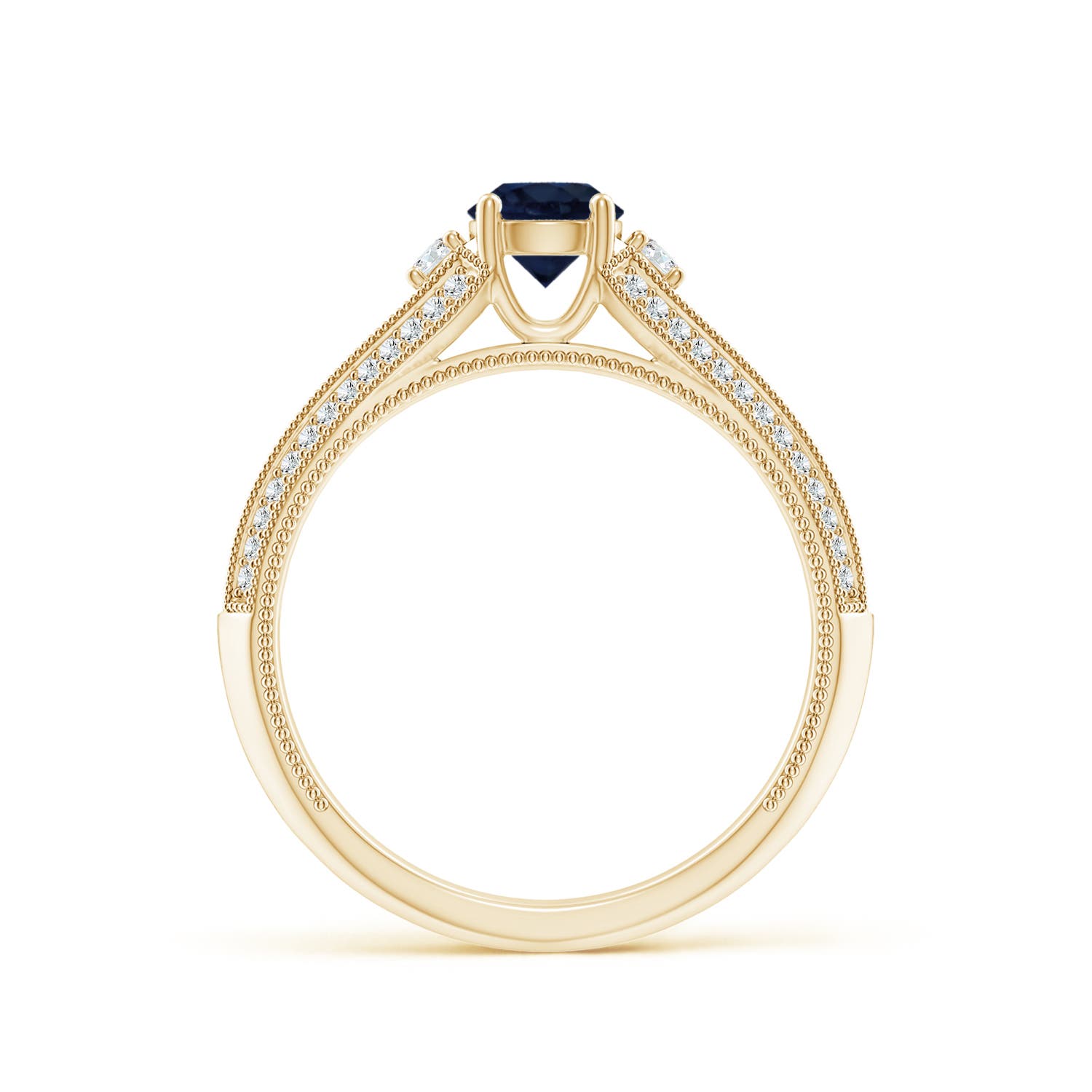 A - Blue Sapphire / 0.85 CT / 14 KT Yellow Gold