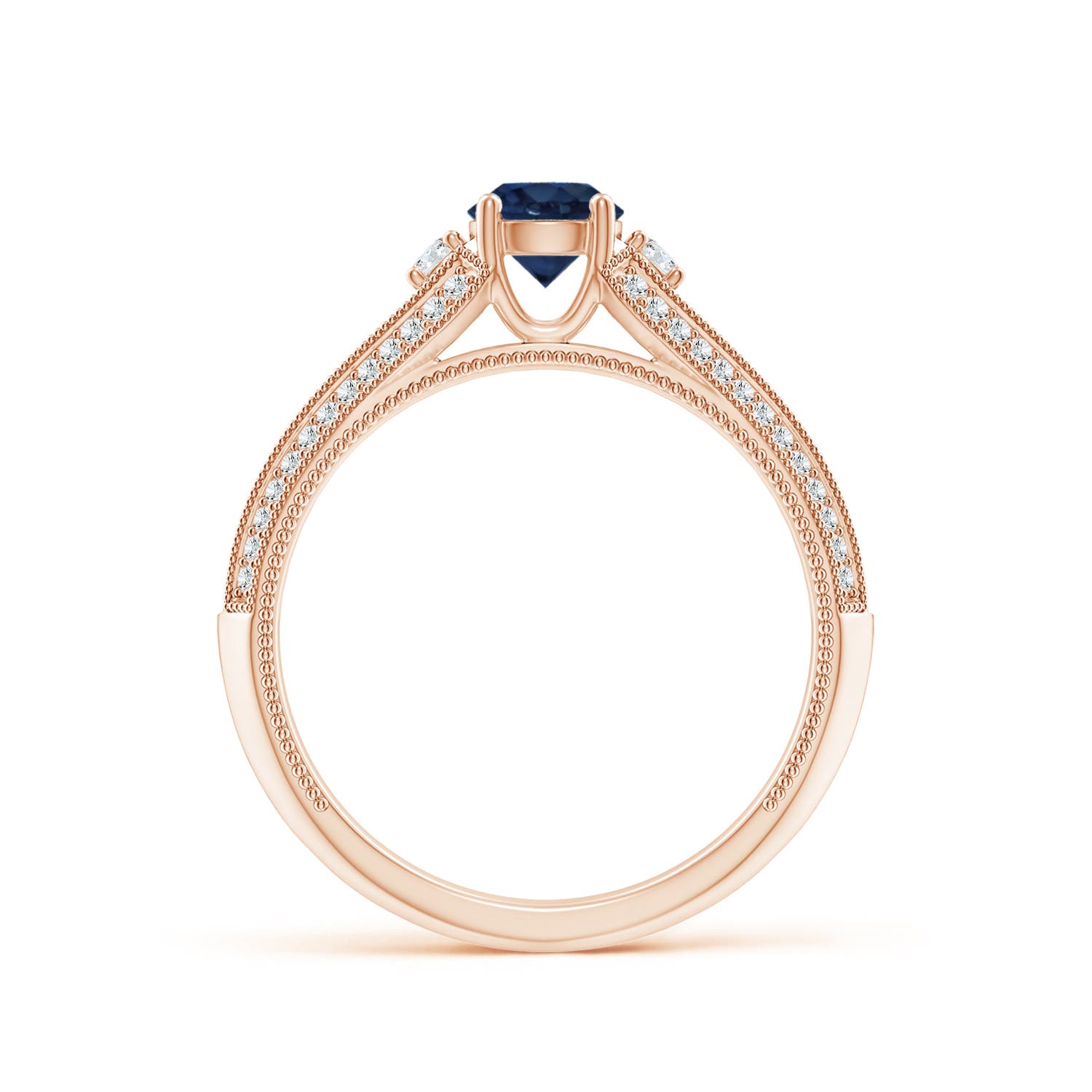 AA - Blue Sapphire / 0.85 CT / 14 KT Rose Gold