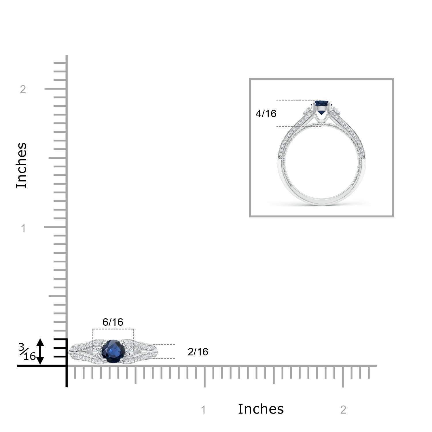 AA - Blue Sapphire / 0.85 CT / 14 KT White Gold