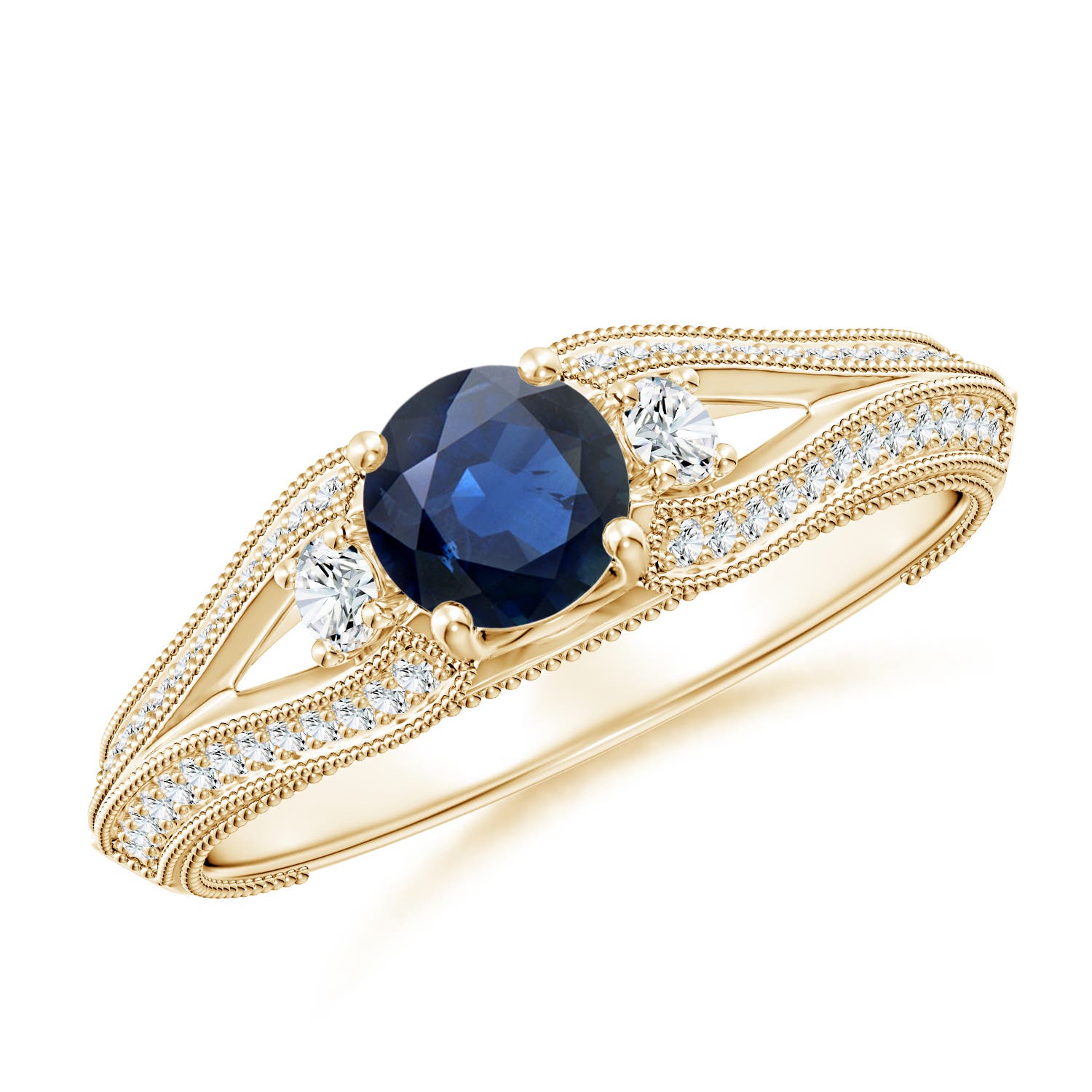 AA - Blue Sapphire / 0.85 CT / 14 KT Yellow Gold