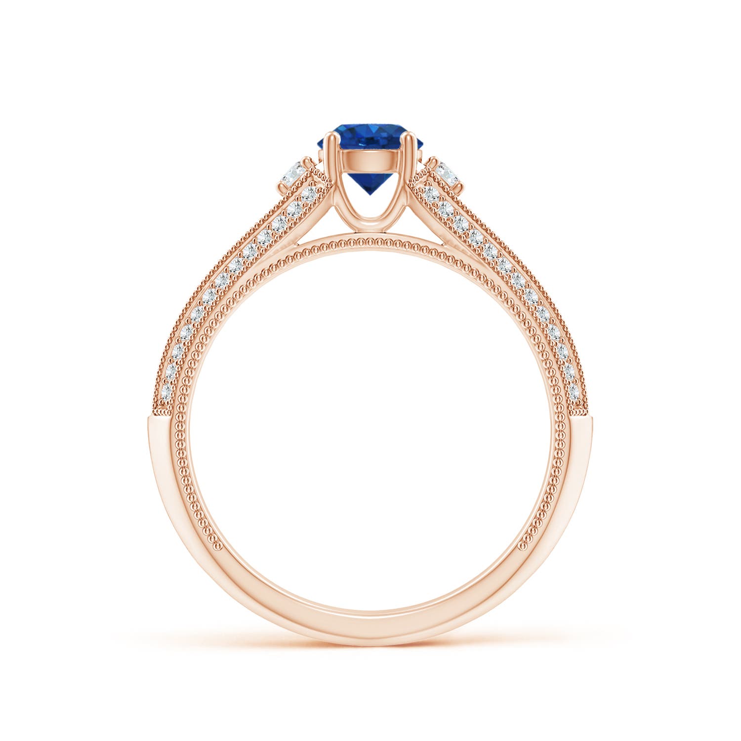 AAA - Blue Sapphire / 0.85 CT / 14 KT Rose Gold