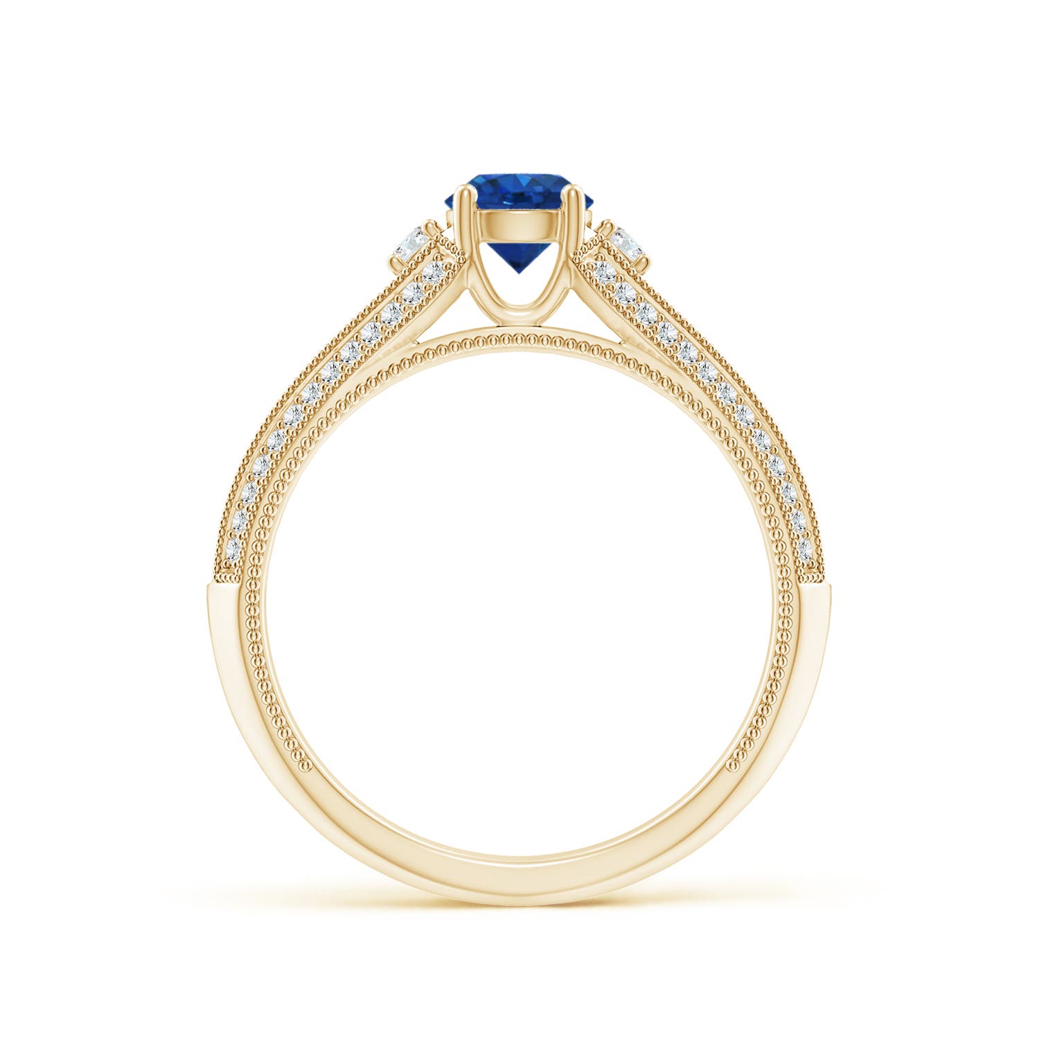 AAA - Blue Sapphire / 0.85 CT / 14 KT Yellow Gold