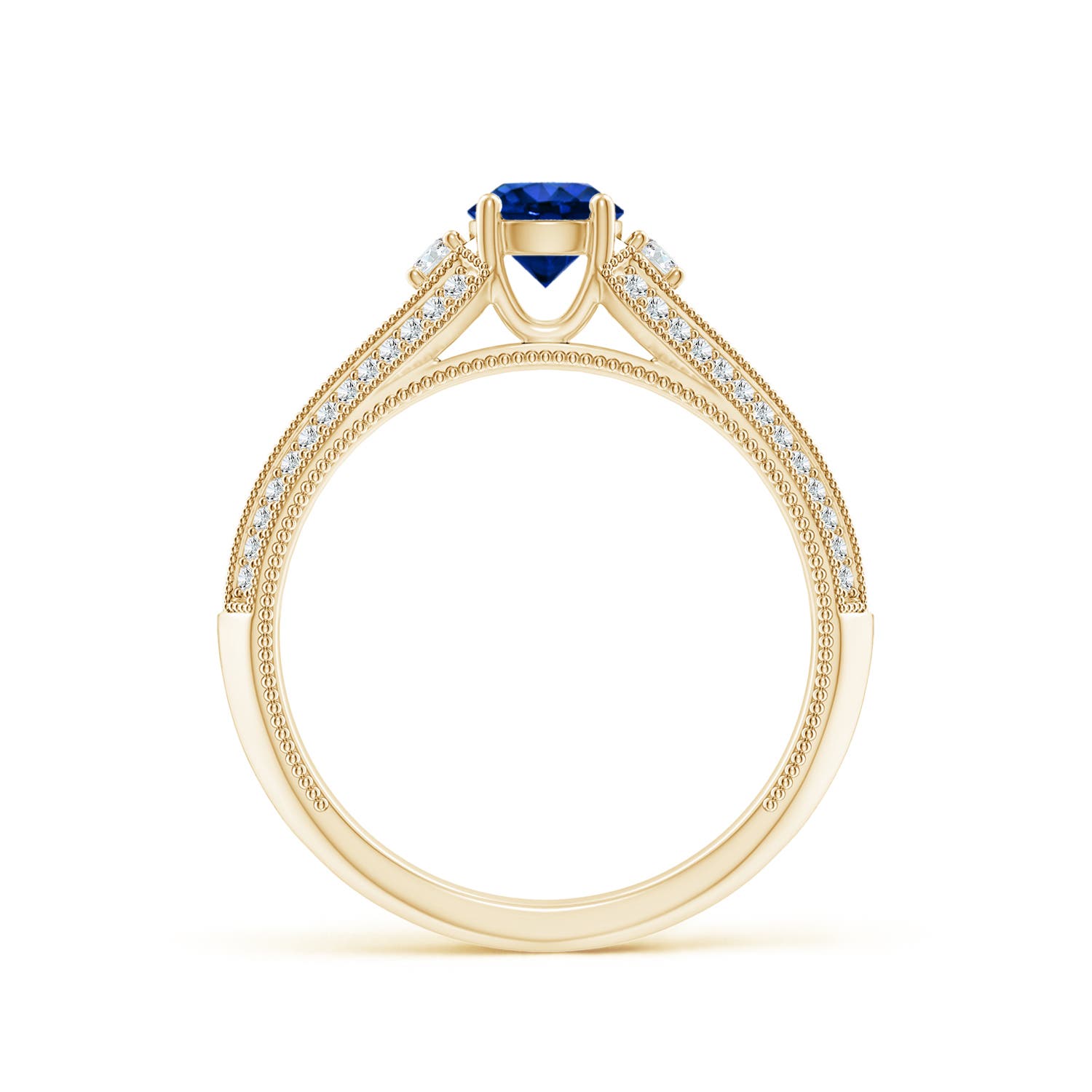 AAAA - Blue Sapphire / 0.85 CT / 14 KT Yellow Gold