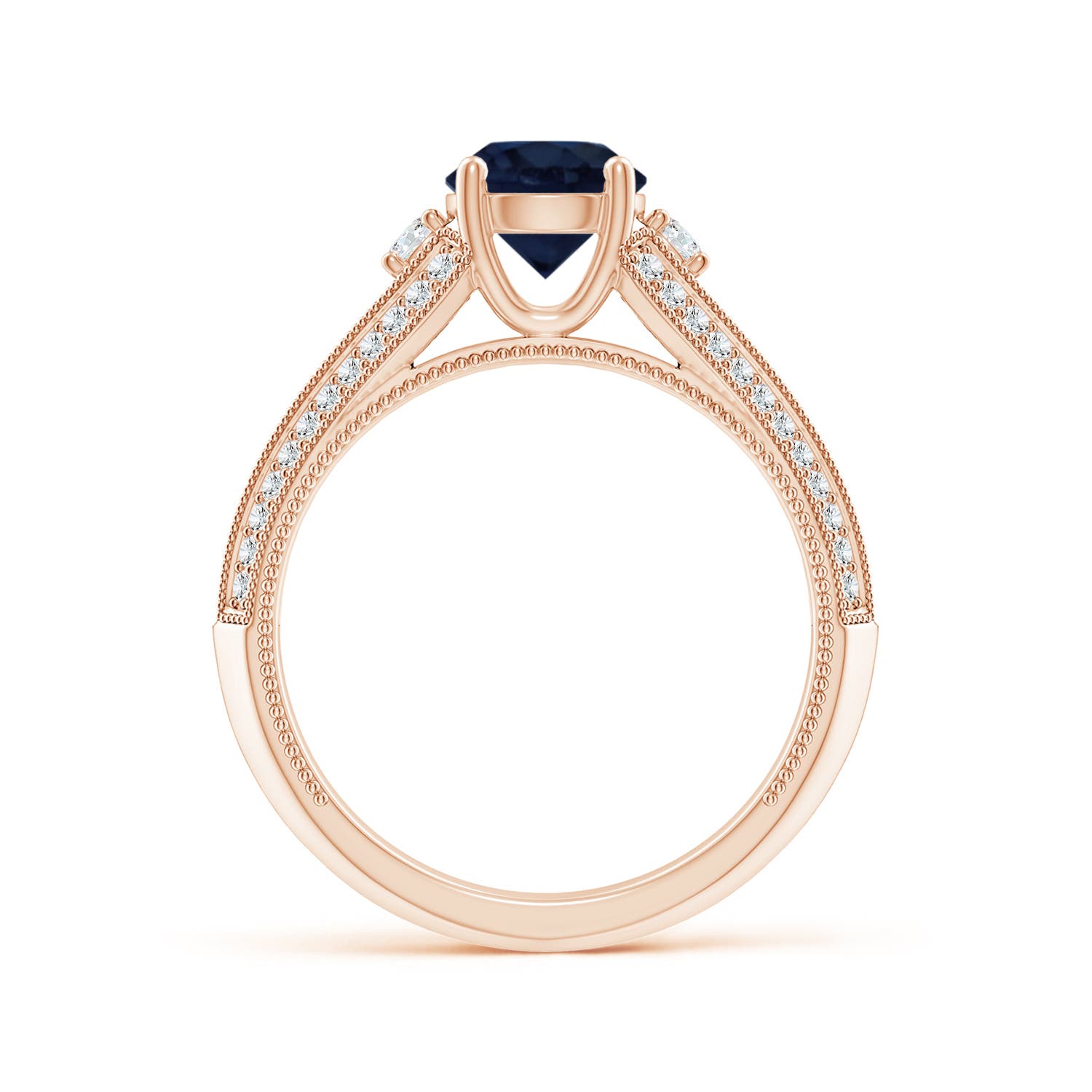 A - Blue Sapphire / 1.58 CT / 14 KT Rose Gold