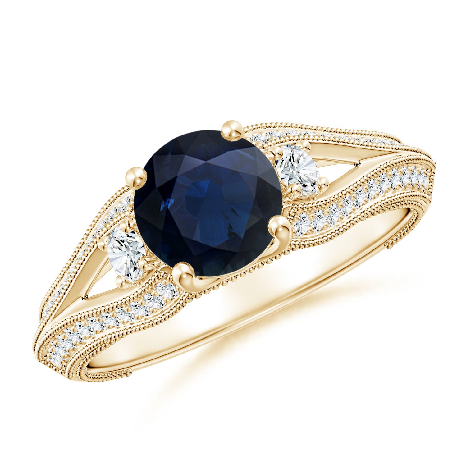 A - Blue Sapphire / 1.58 CT / 14 KT Yellow Gold