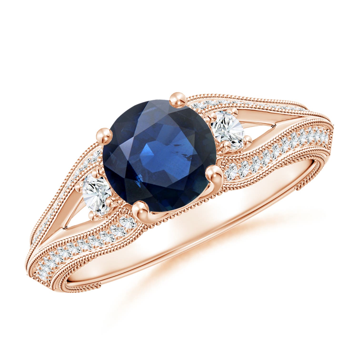 AA - Blue Sapphire / 1.58 CT / 14 KT Rose Gold