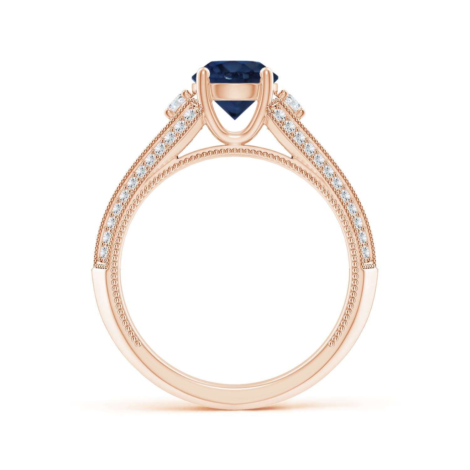 AA - Blue Sapphire / 1.58 CT / 14 KT Rose Gold