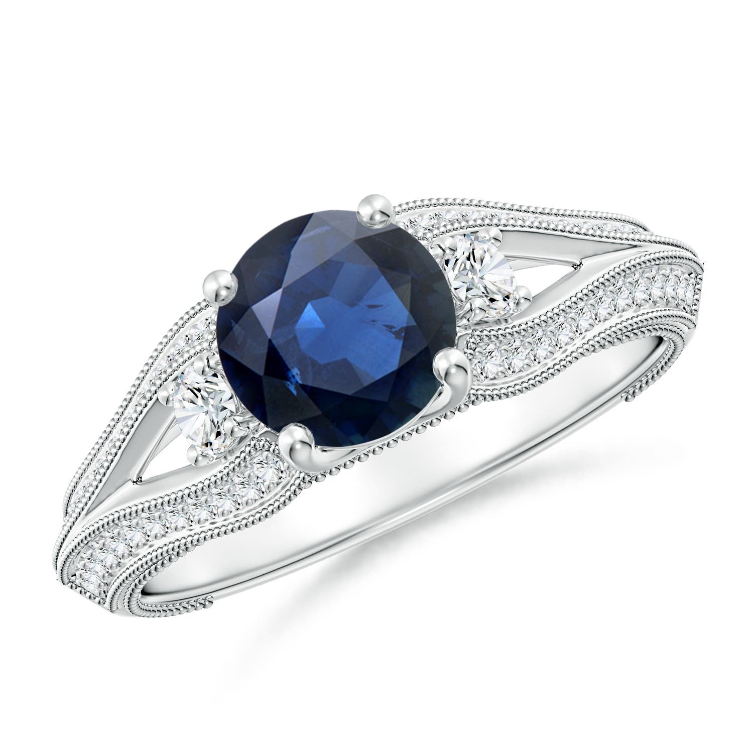 AA - Blue Sapphire / 1.58 CT / 14 KT White Gold