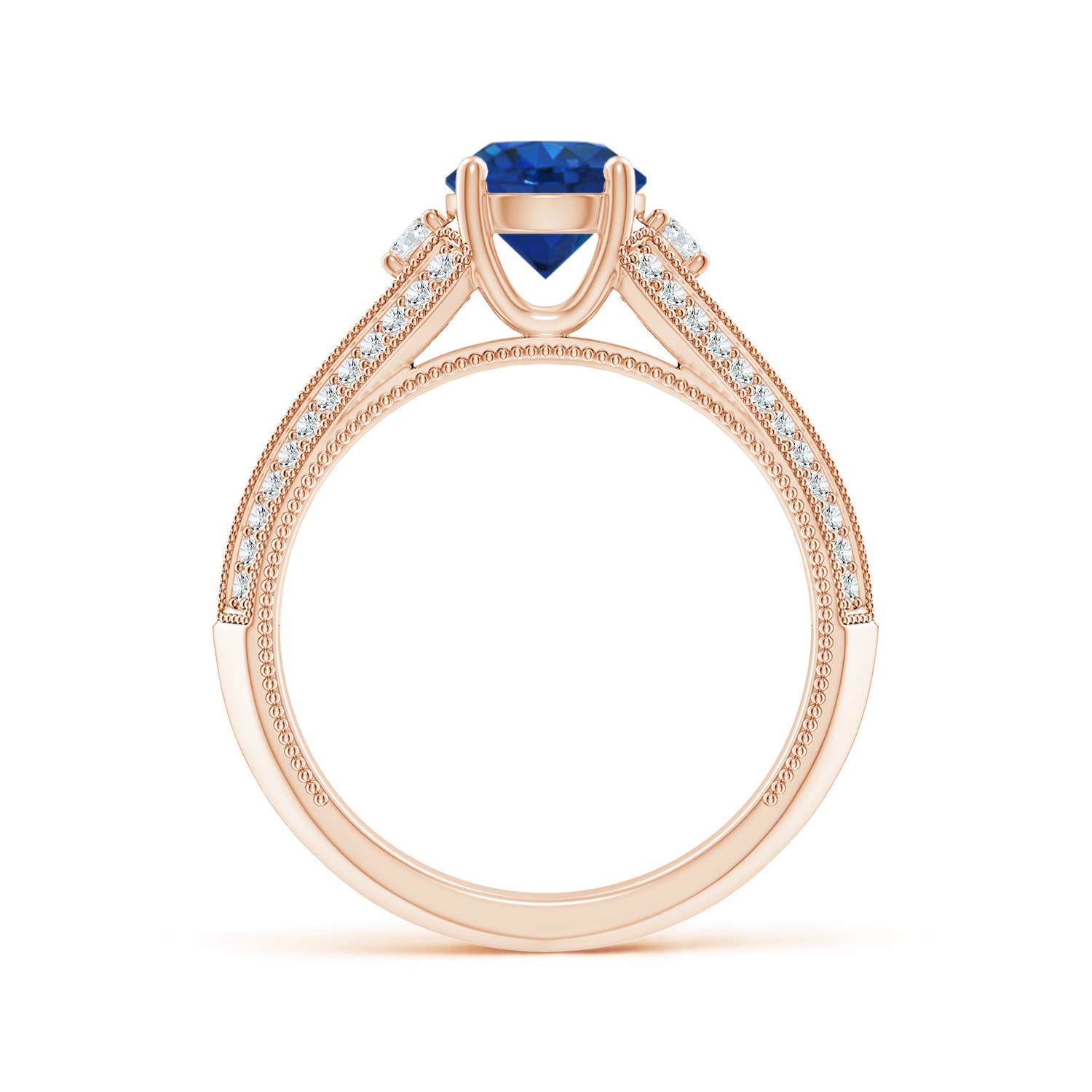 AAA - Blue Sapphire / 1.58 CT / 14 KT Rose Gold