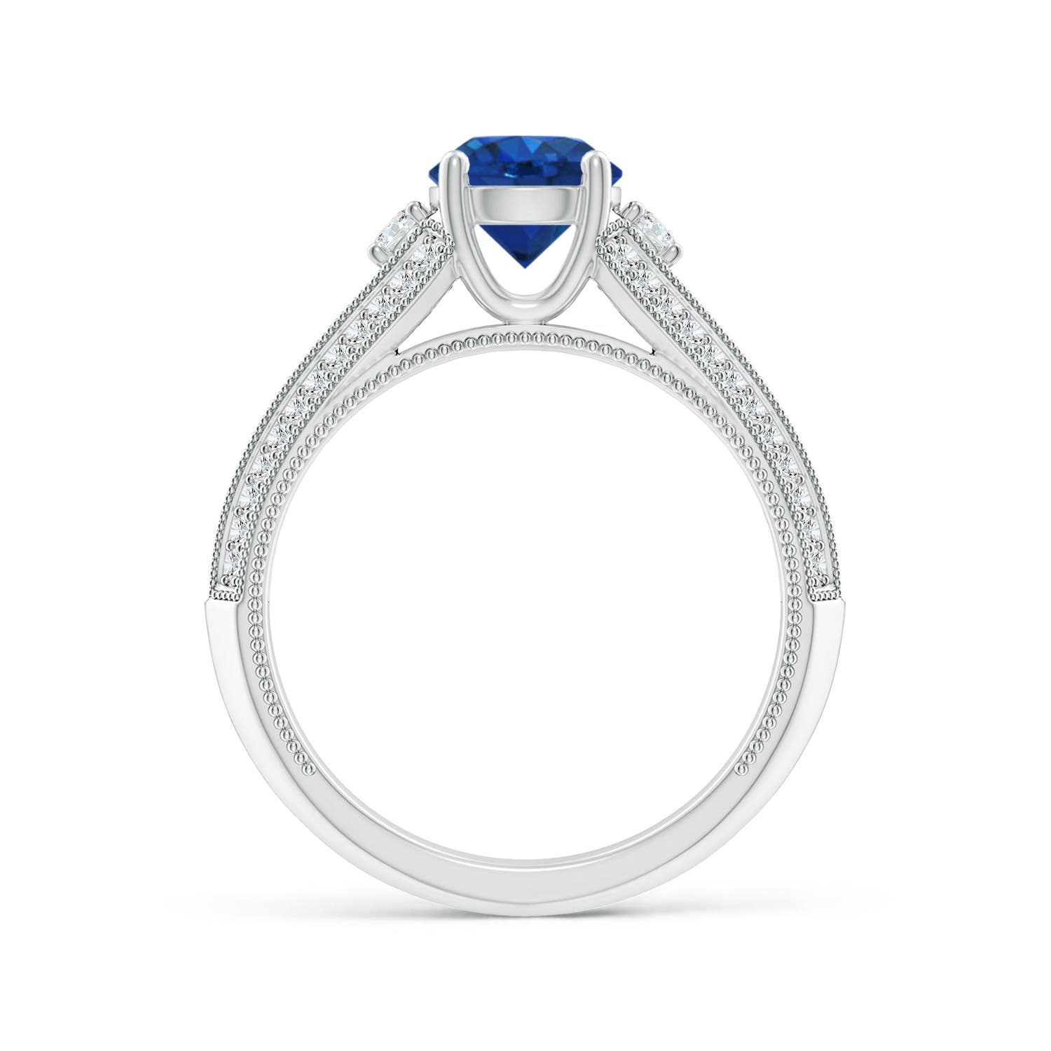 AAA - Blue Sapphire / 1.58 CT / 14 KT White Gold