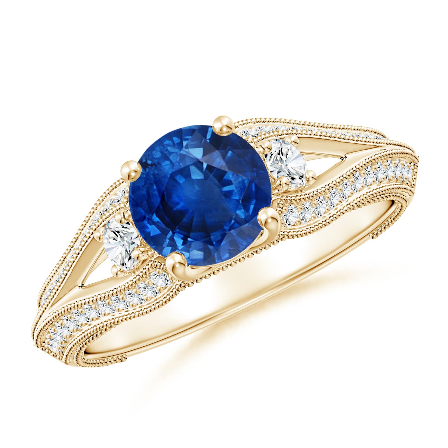 AAA - Blue Sapphire / 1.58 CT / 14 KT Yellow Gold