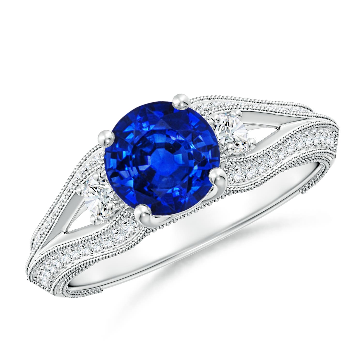 AAAA - Blue Sapphire / 1.58 CT / 14 KT White Gold