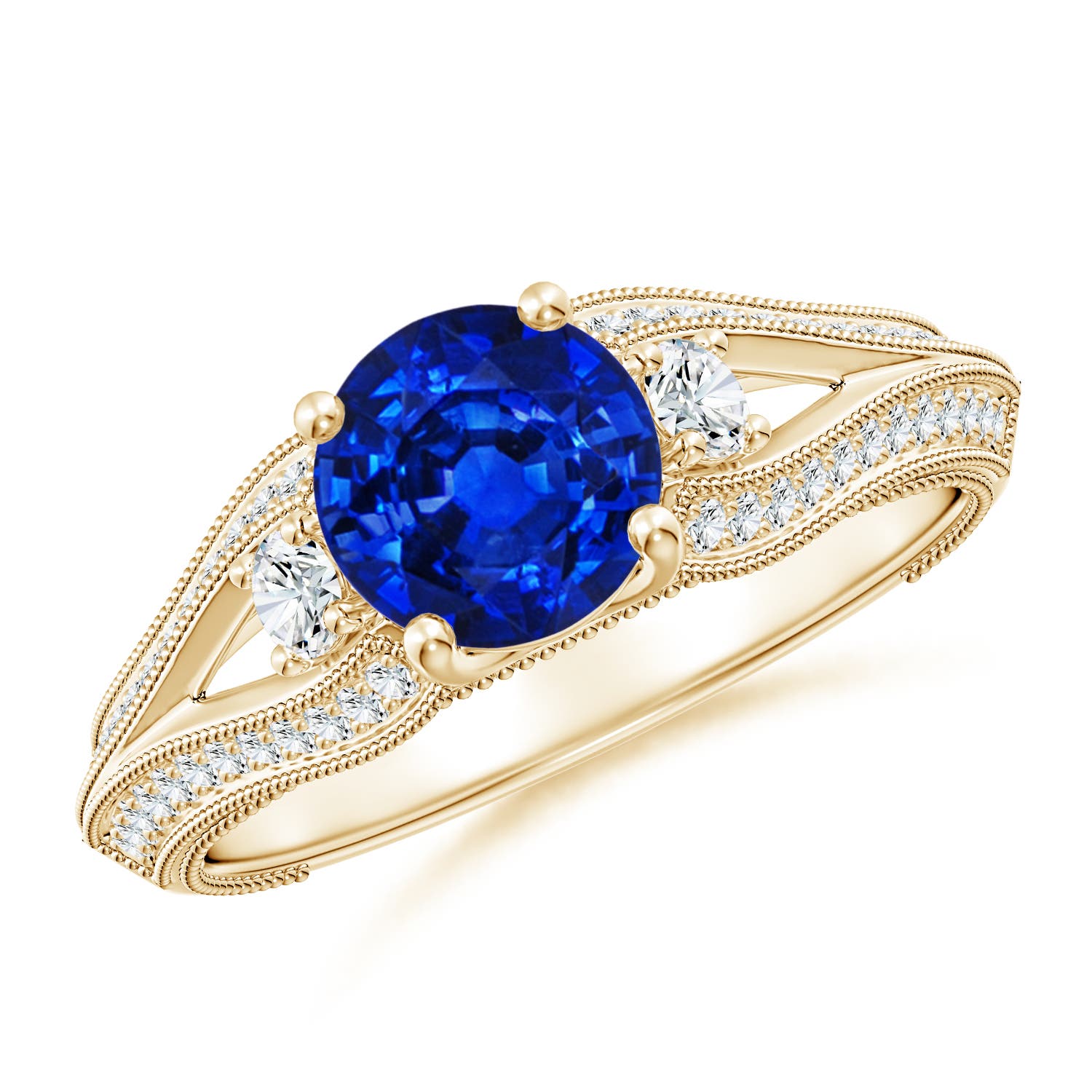 AAAA - Blue Sapphire / 1.58 CT / 14 KT Yellow Gold