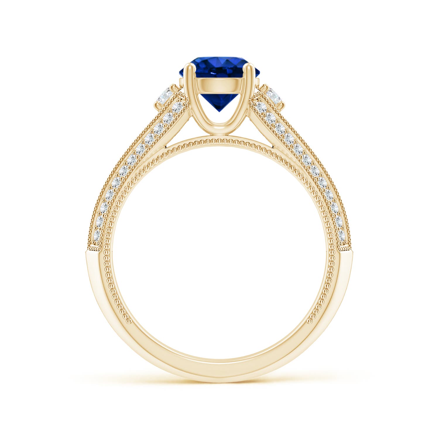 AAAA - Blue Sapphire / 1.58 CT / 14 KT Yellow Gold