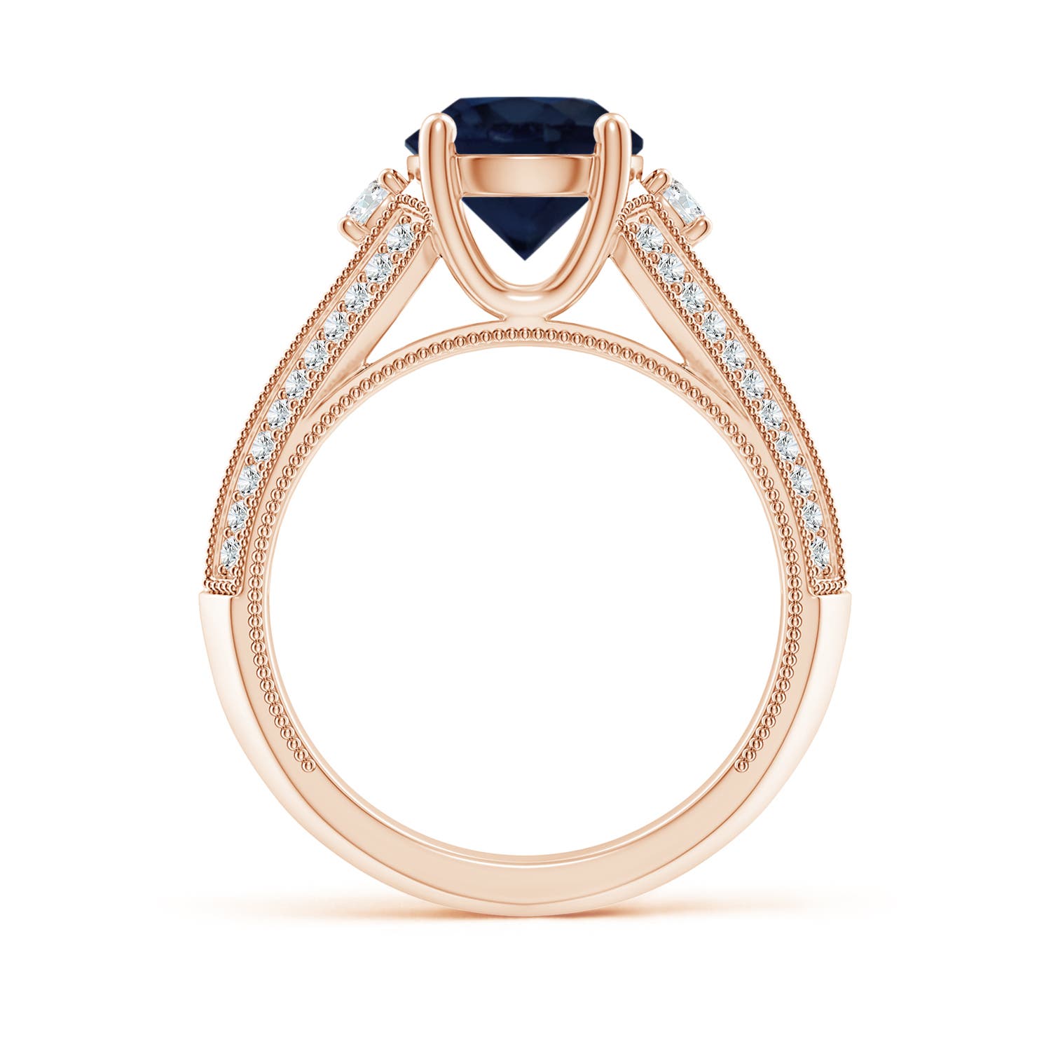 A - Blue Sapphire / 2.63 CT / 14 KT Rose Gold