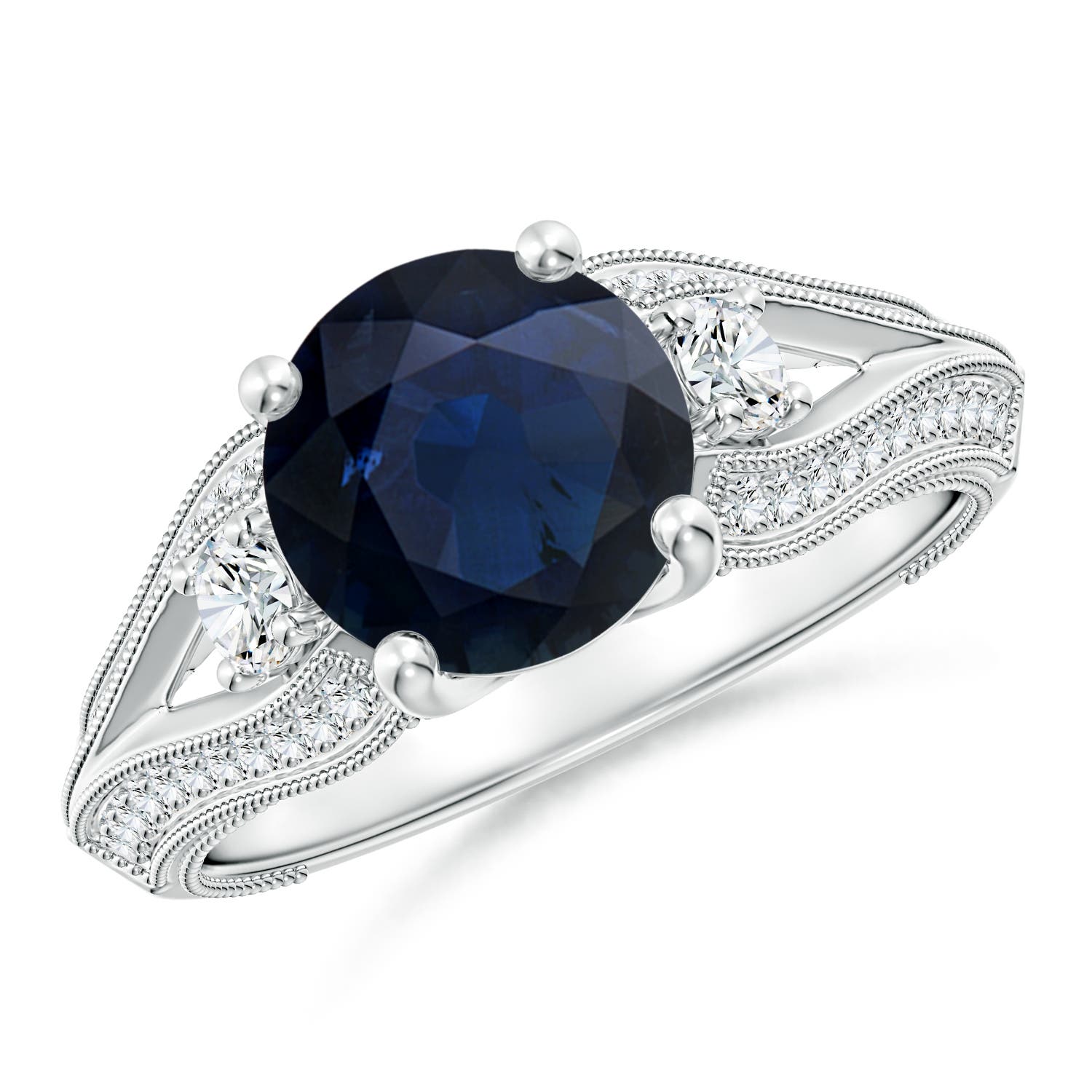 A - Blue Sapphire / 2.63 CT / 14 KT White Gold