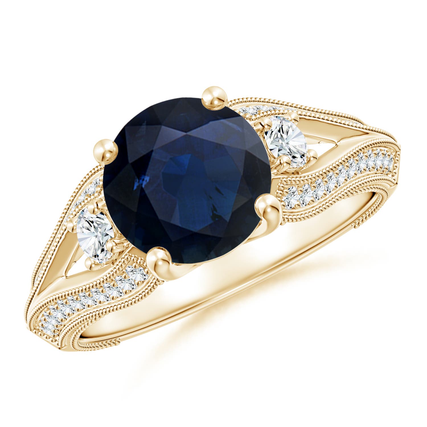 A - Blue Sapphire / 2.63 CT / 14 KT Yellow Gold