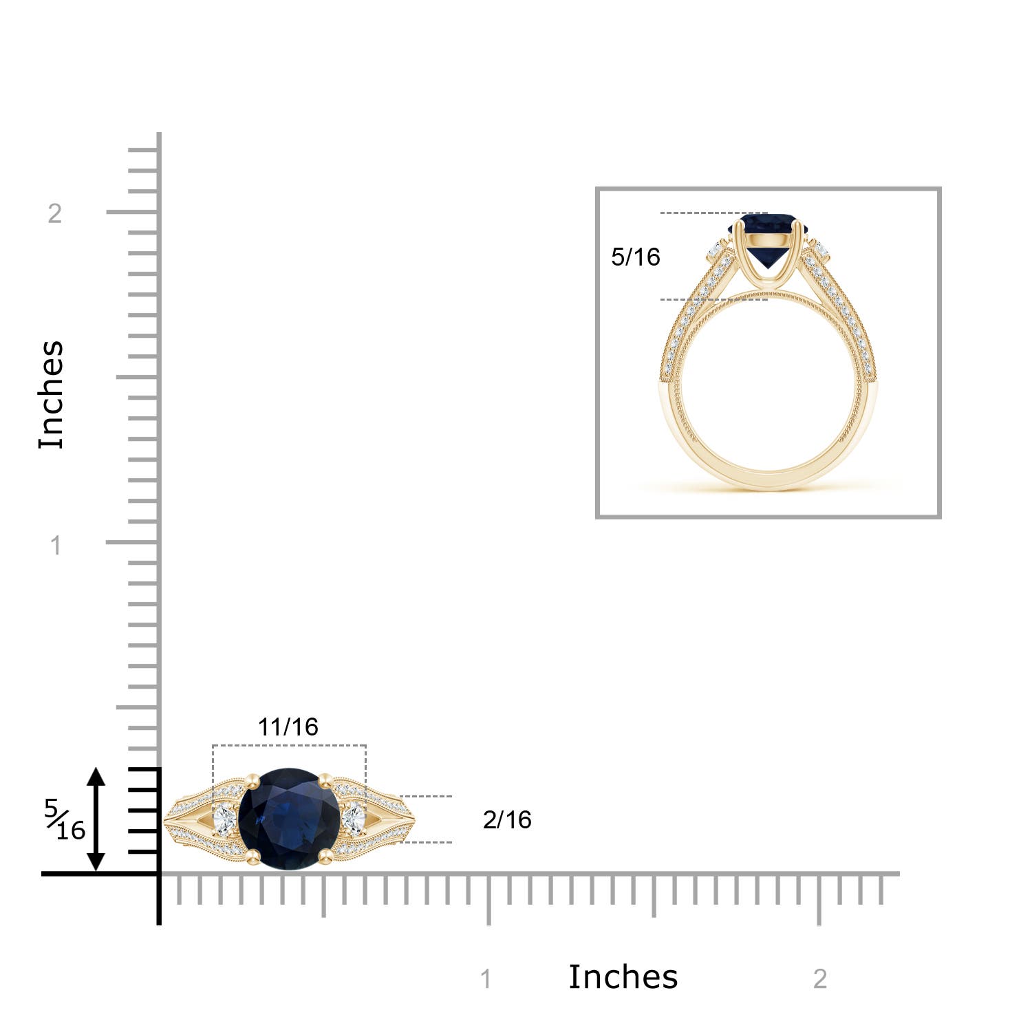 A - Blue Sapphire / 2.63 CT / 14 KT Yellow Gold