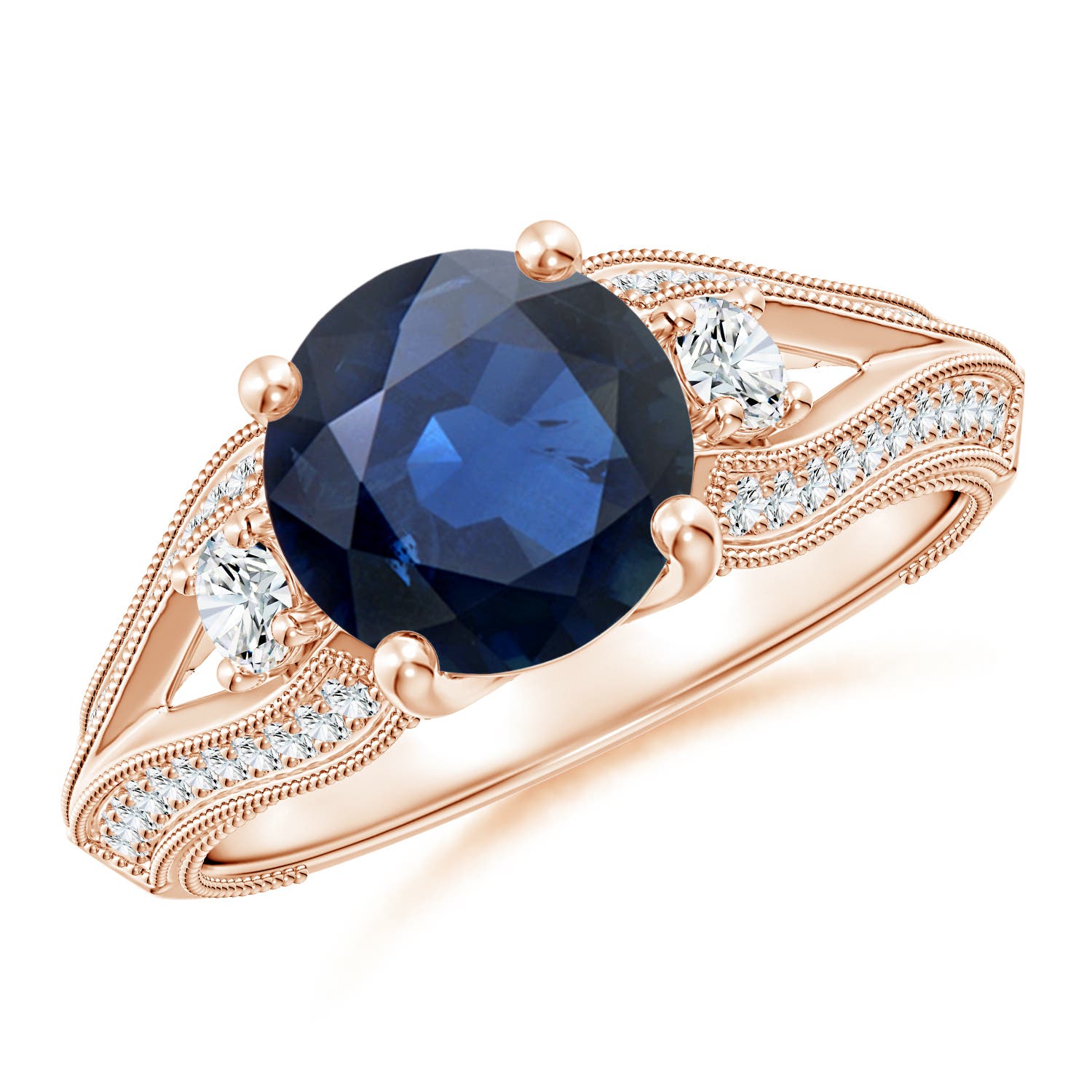 AA - Blue Sapphire / 2.63 CT / 14 KT Rose Gold