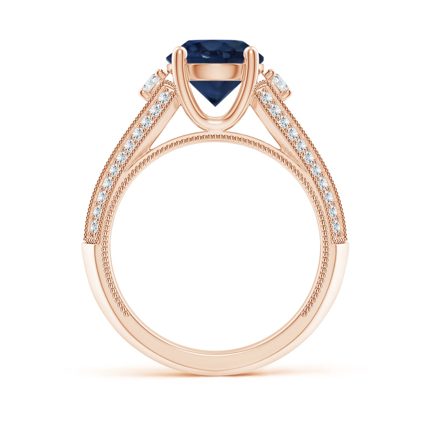 AA - Blue Sapphire / 2.63 CT / 14 KT Rose Gold