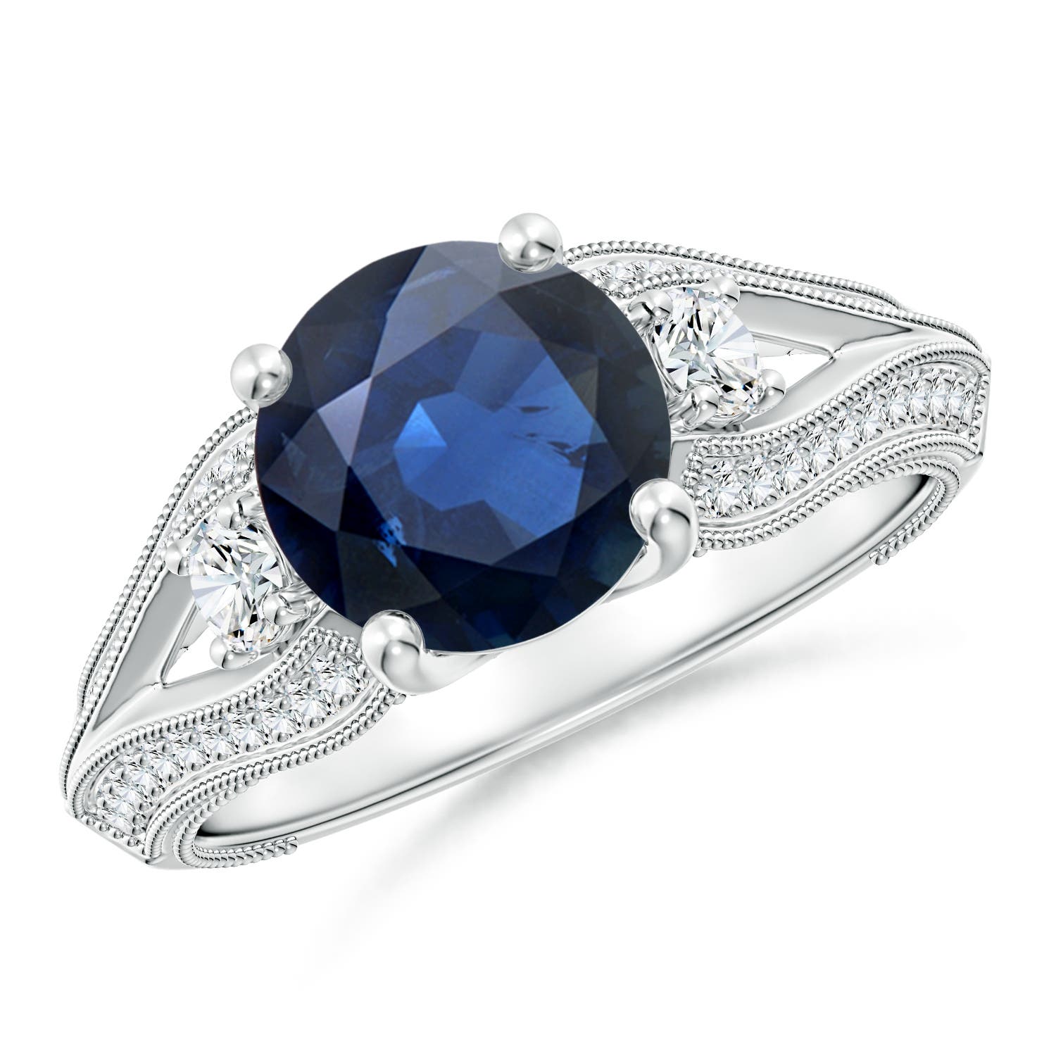 AA - Blue Sapphire / 2.63 CT / 14 KT White Gold