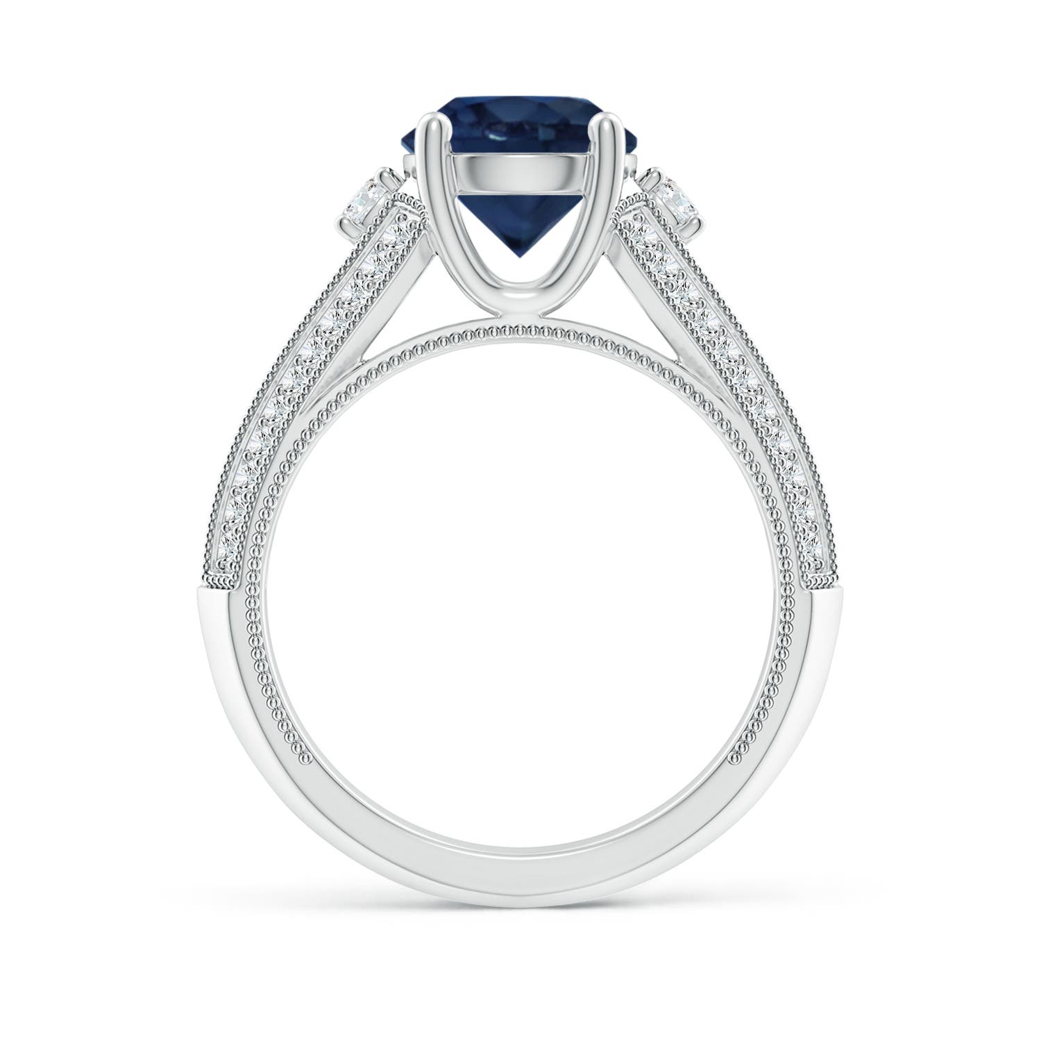 AA - Blue Sapphire / 2.63 CT / 14 KT White Gold